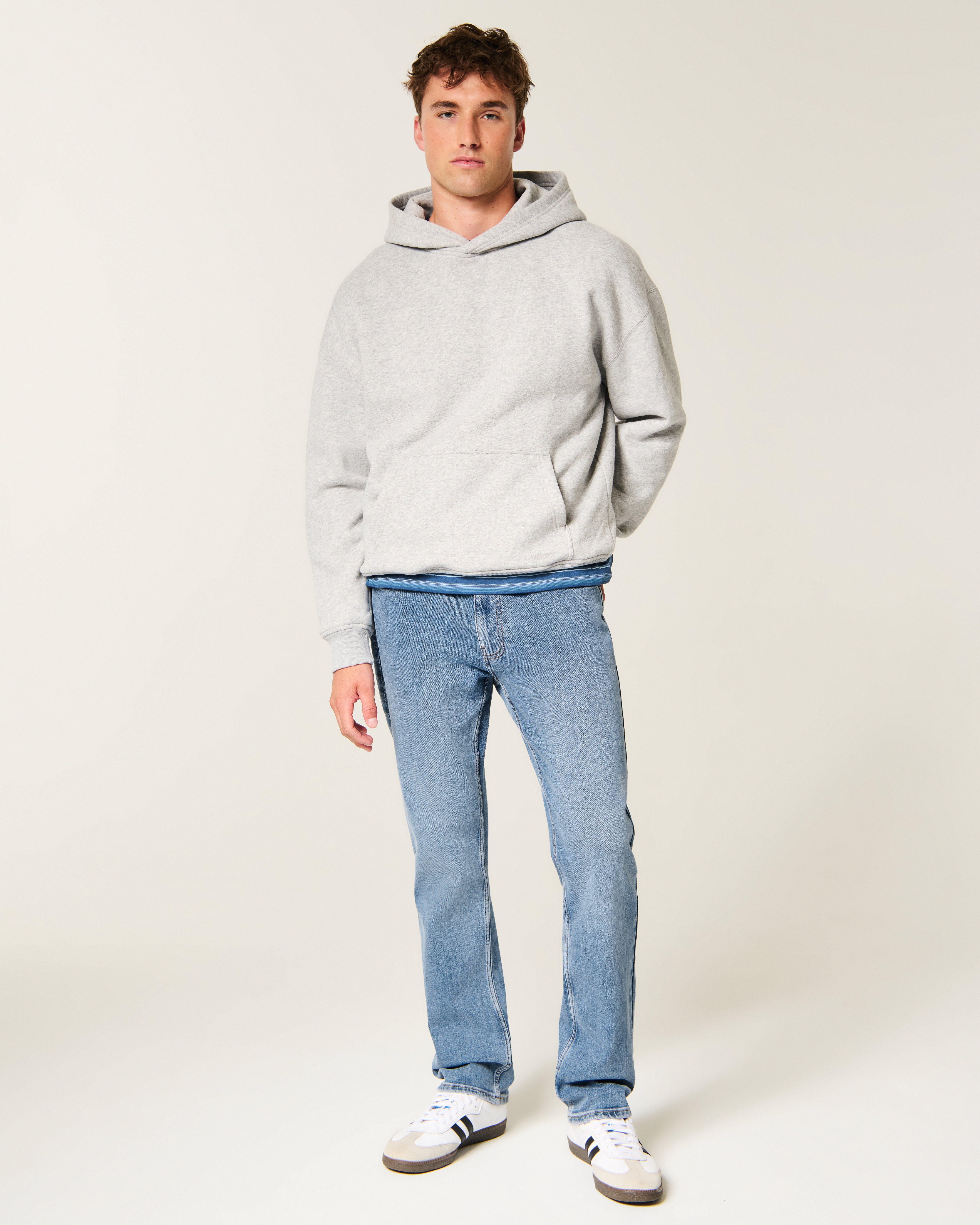 Medium Wash Slim Straight Jeans
