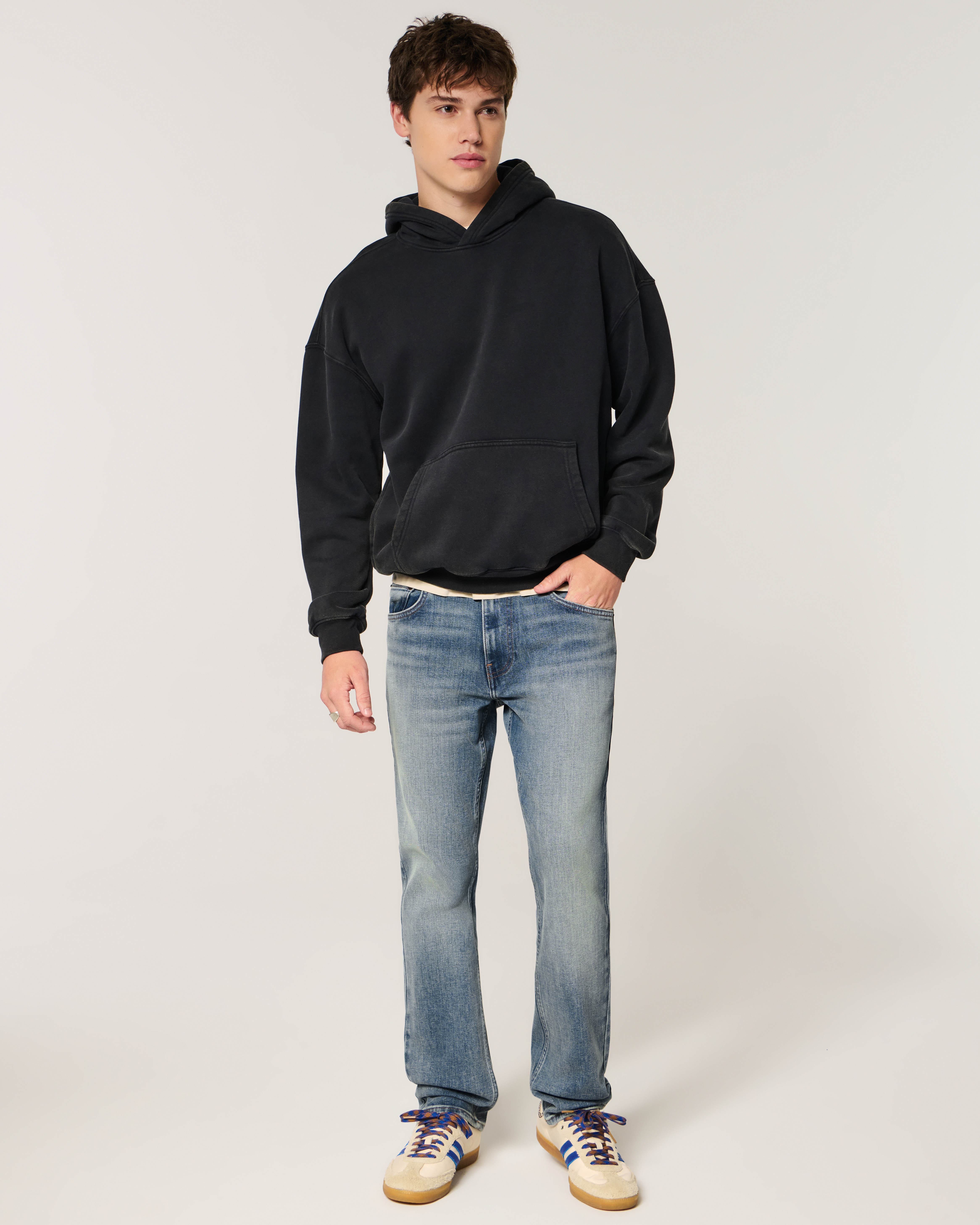 Medium Wash Slim Straight Jeans