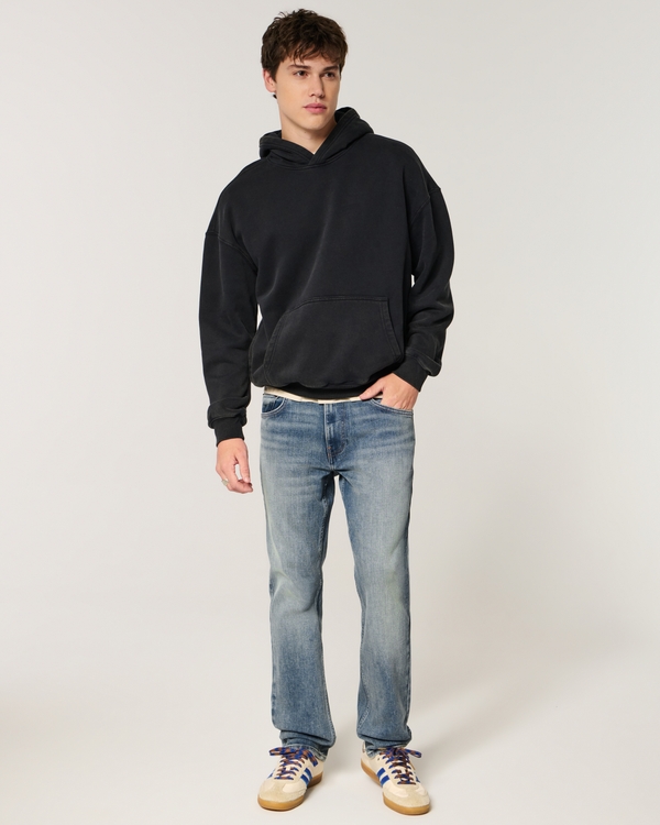 Medium Wash Slim Straight Jeans, Medium view 1