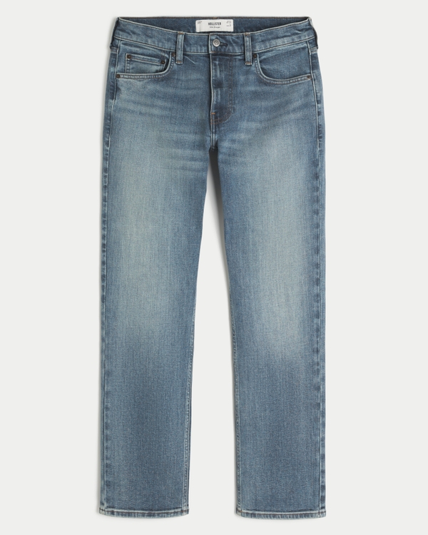 Medium Wash Slim Straight Jeans, Medium view 1