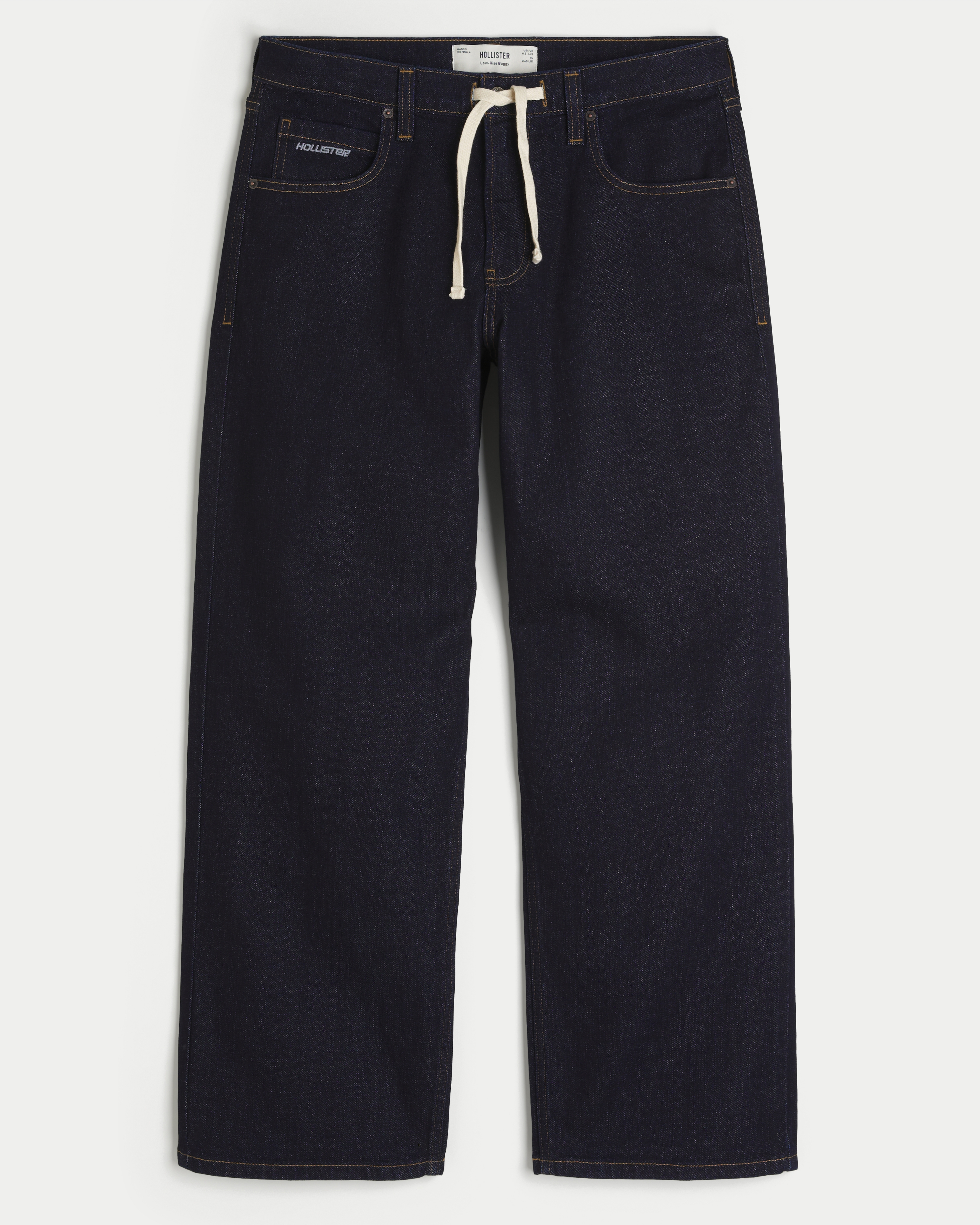 Low-Rise Drawstring Waist Baggy Jeans