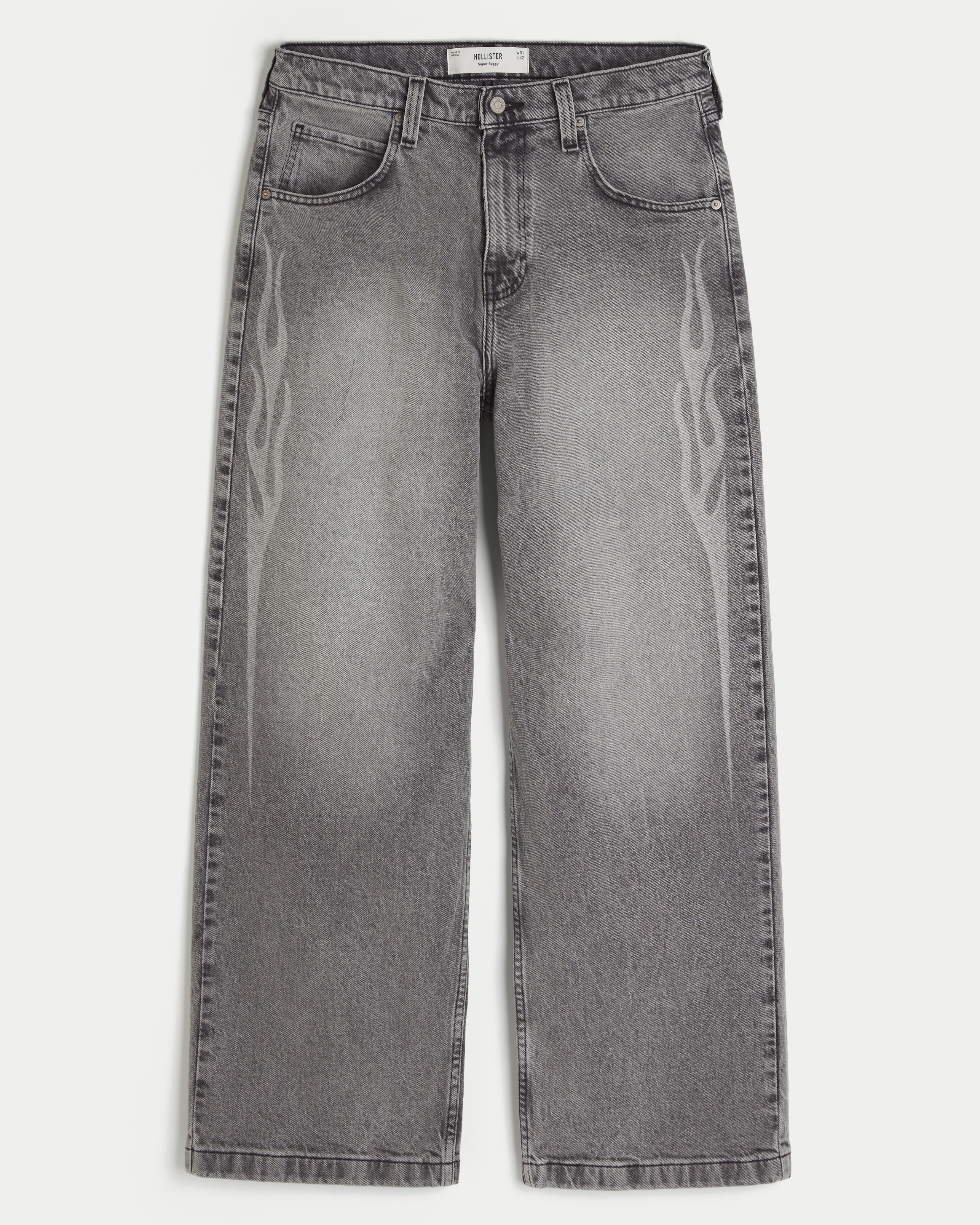 Flame Graphic Super Baggy Jeans