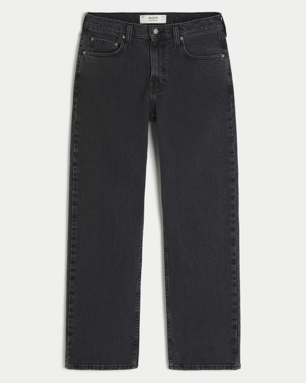 Washed Black Relaxed Straight Jeans, Washed Black view 1