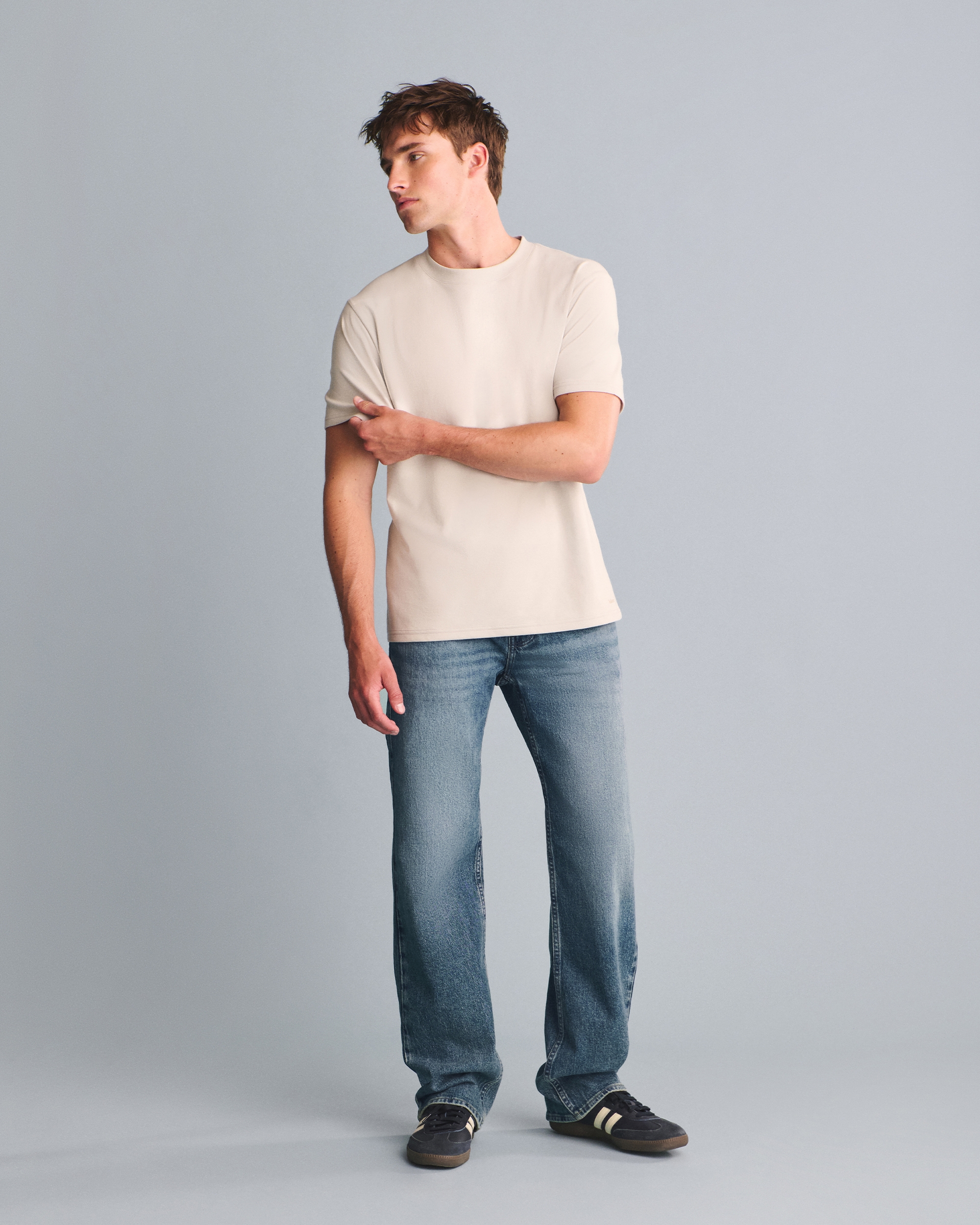 Medium Wash Relaxed Straight Jeans