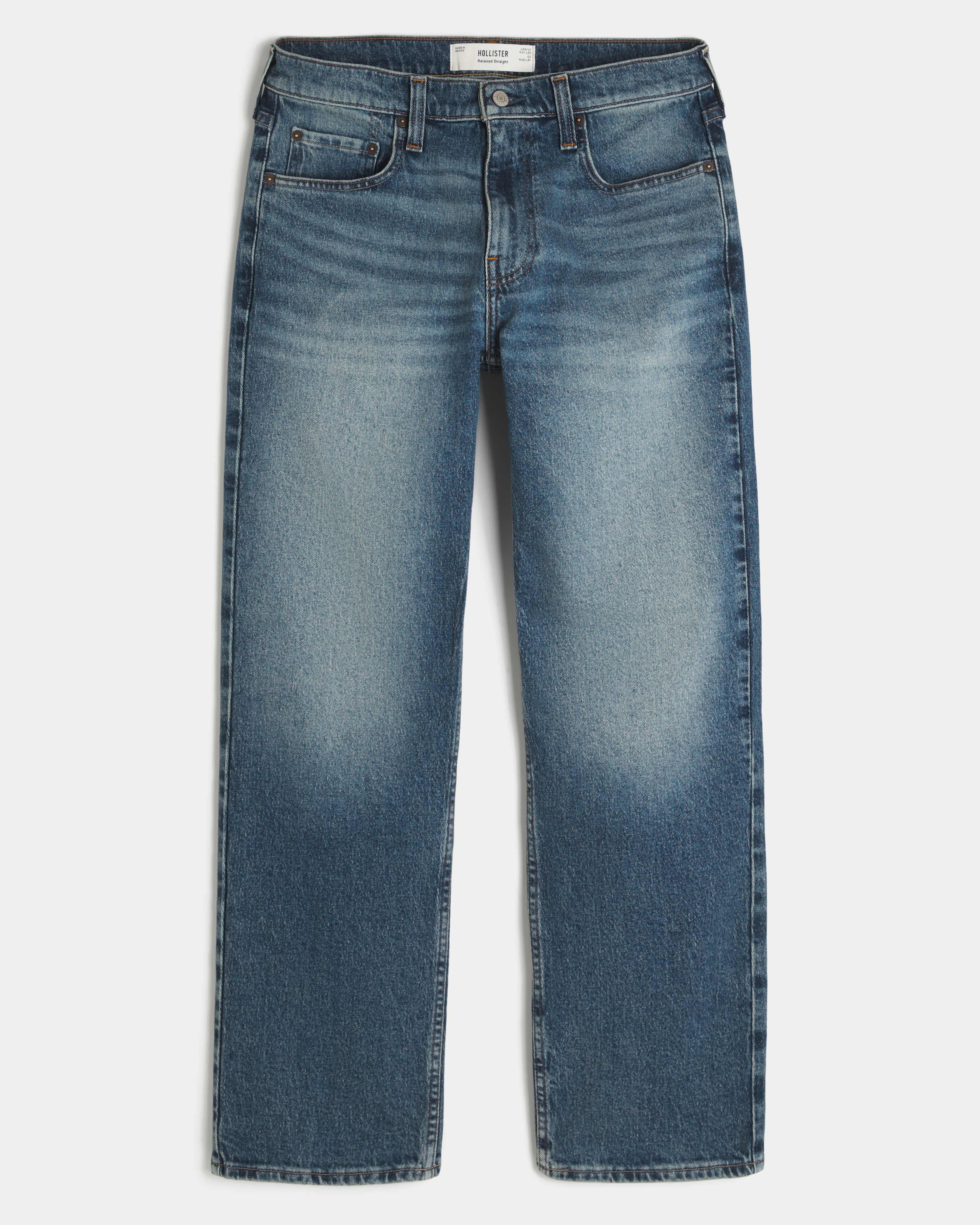 Medium Wash Relaxed Straight Jeans