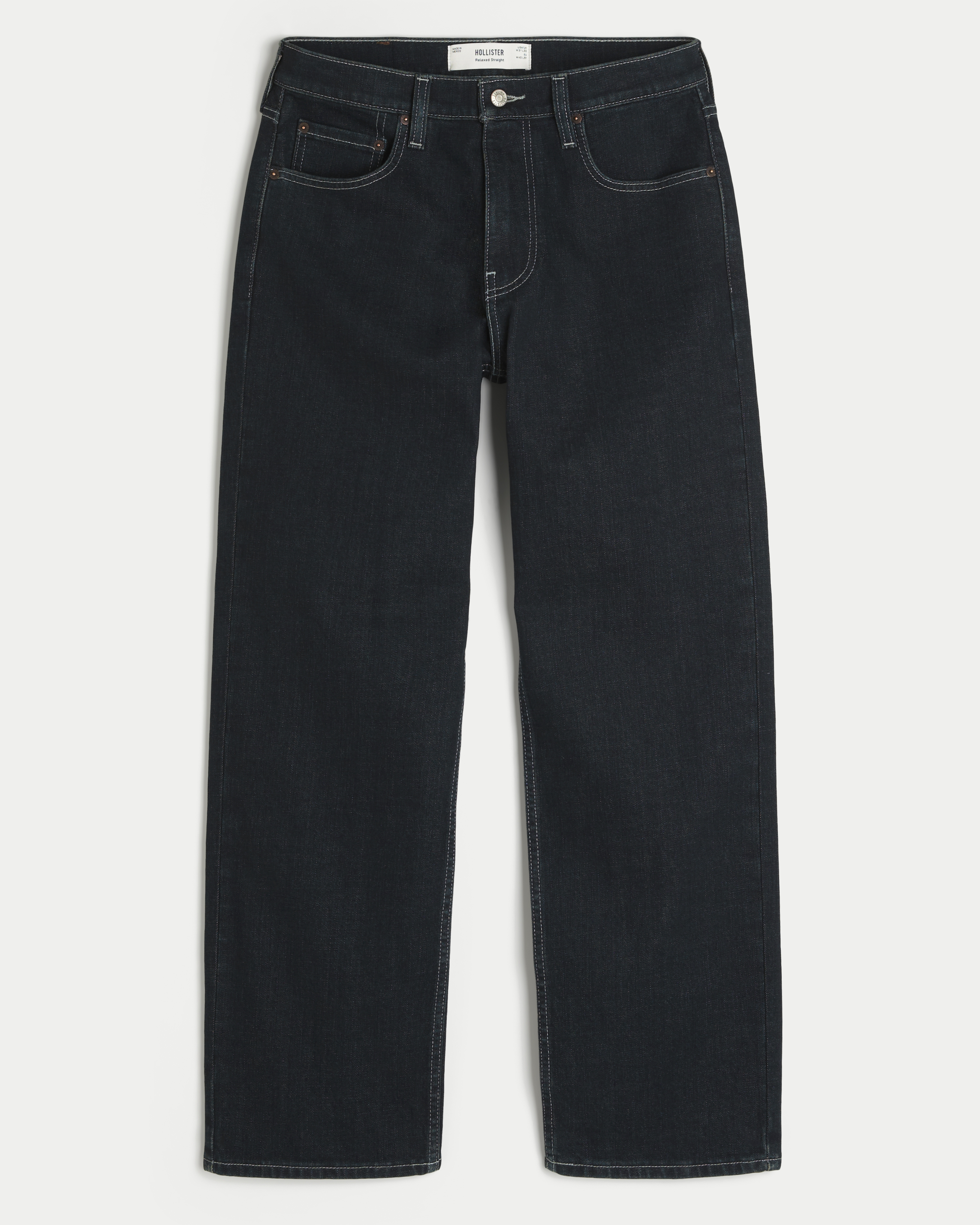 Rinse Wash Relaxed Straight Jeans