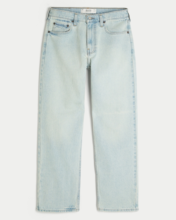 Light Wash Relaxed Straight Jeans, Light view 1