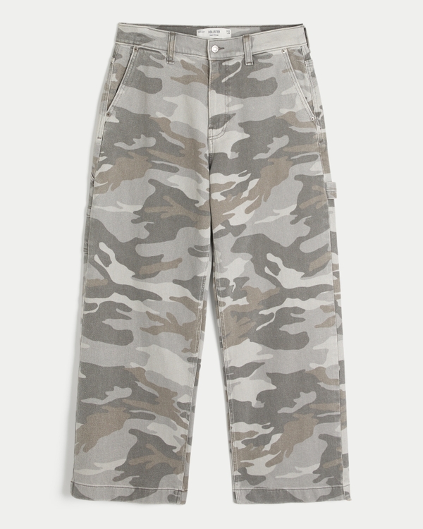 Camo Super Baggy Painter Jeans, Gray Camo view 1