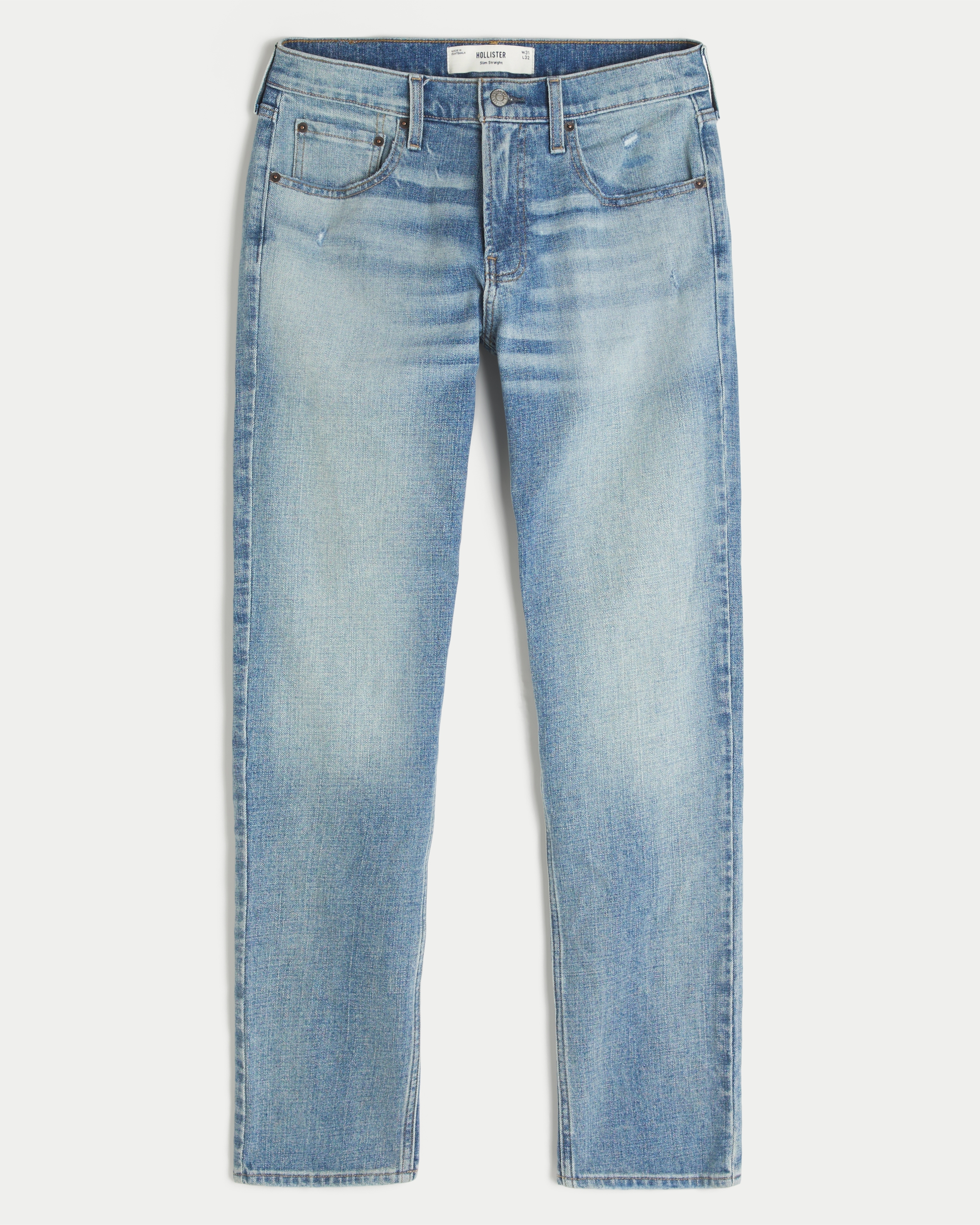 Medium Wash Slim Straight Jeans