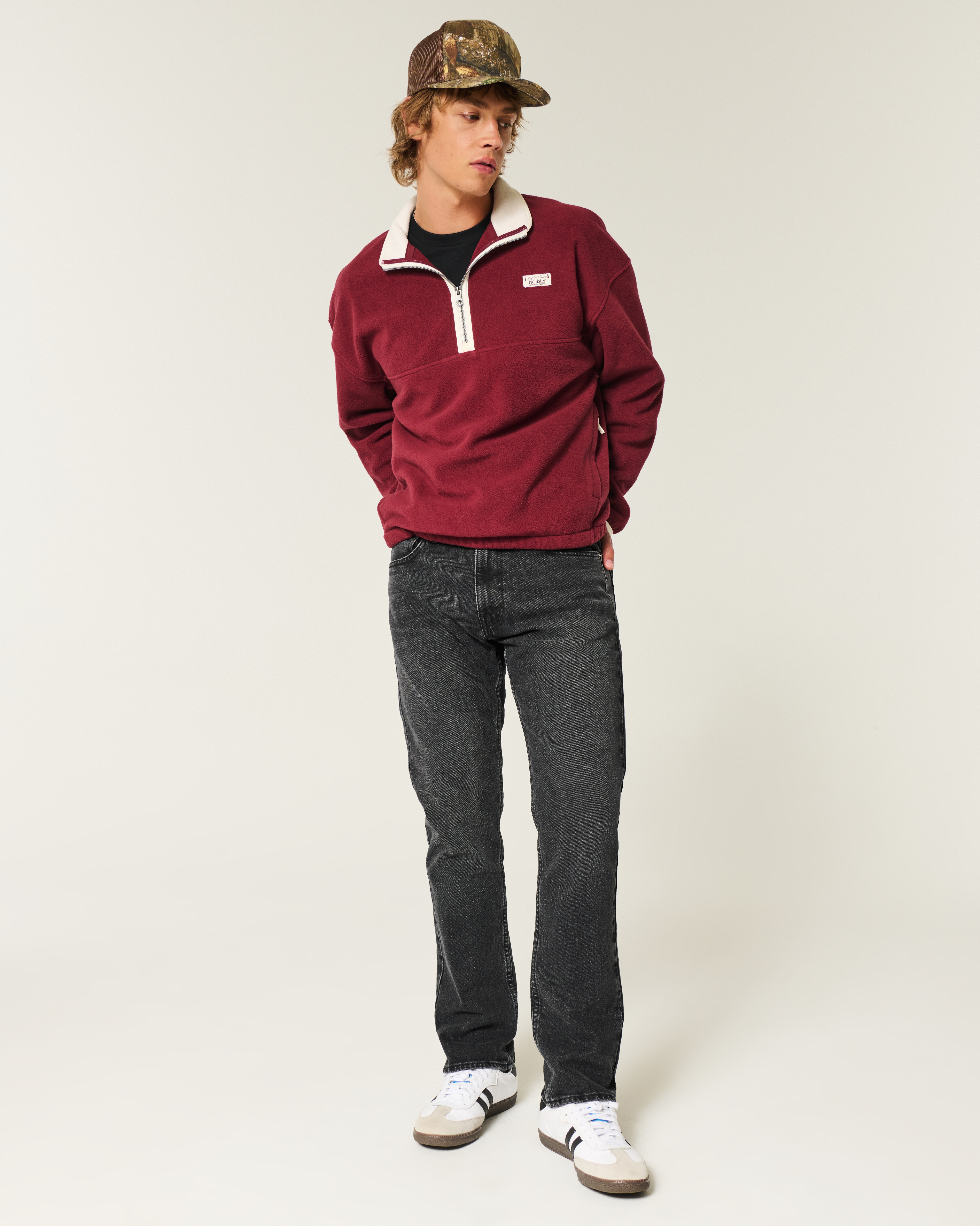 Washed Black Slim Straight Jeans