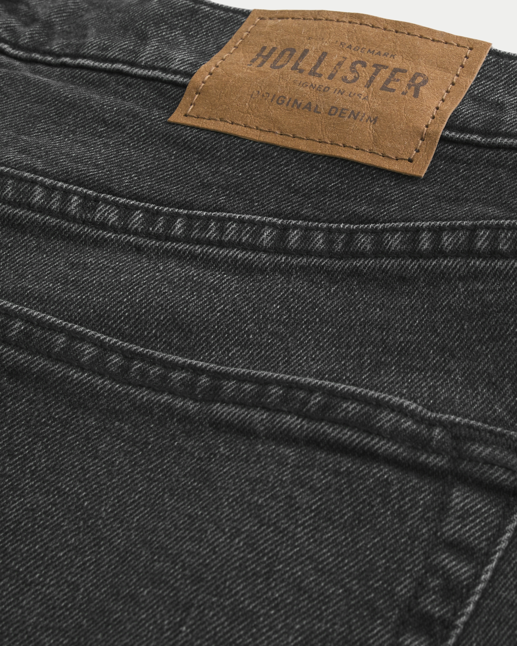 Washed Black Slim Straight Jeans