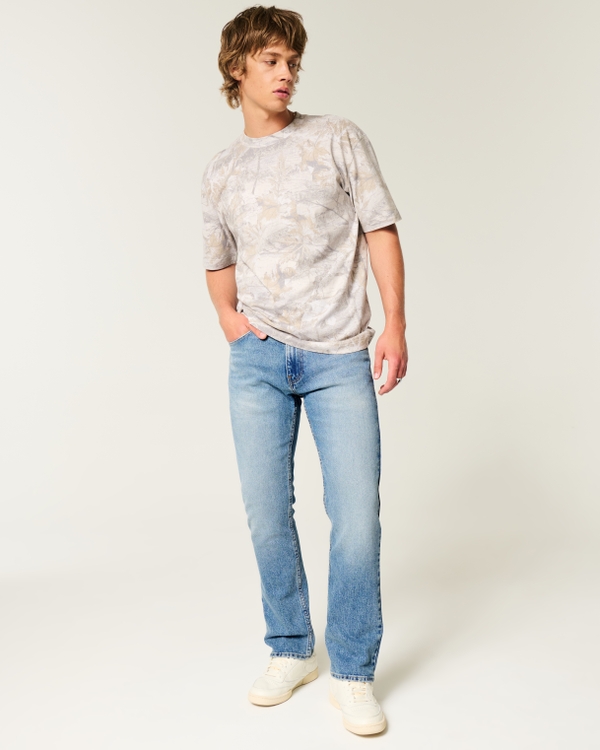 Medium Wash Slim Straight Jeans, Medium view 1