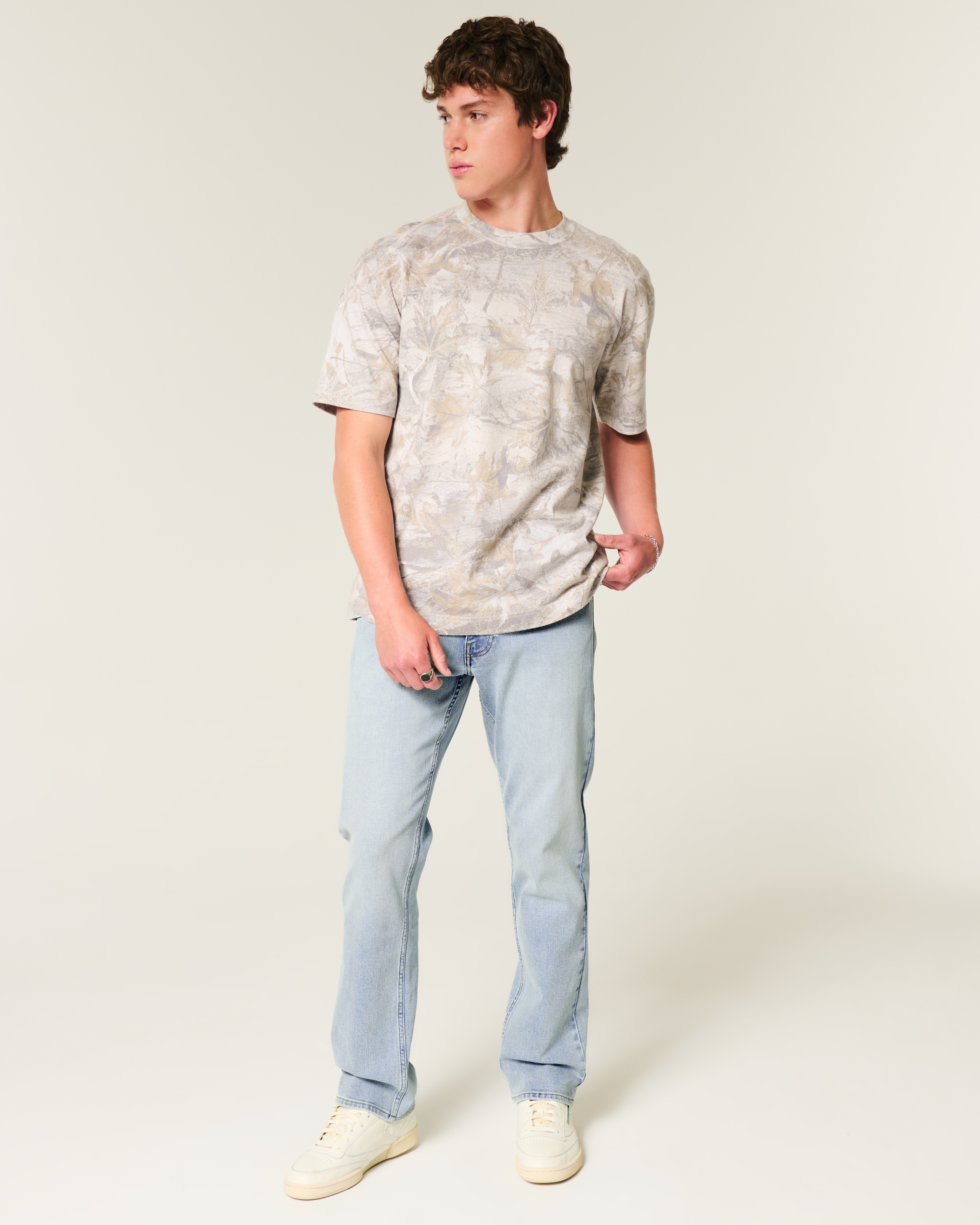 Light Wash Slim Straight Jeans