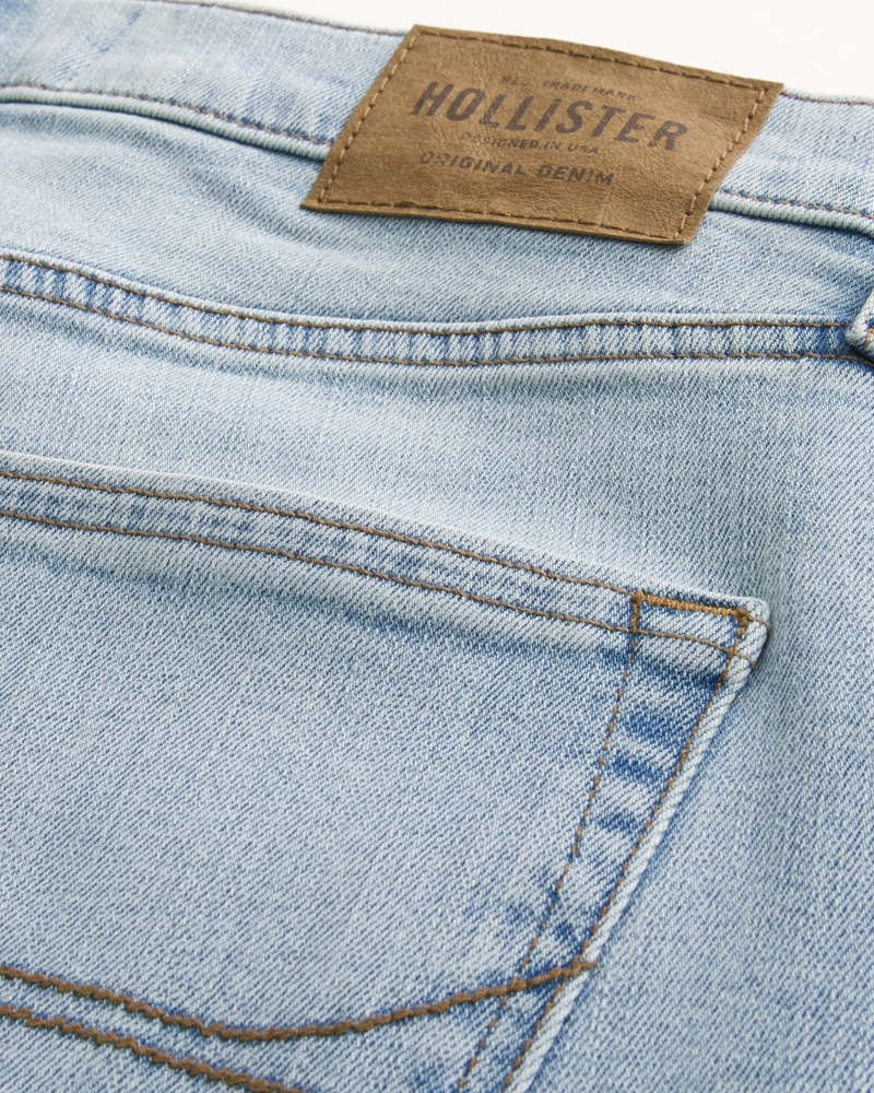 Light Wash Slim Straight Jeans