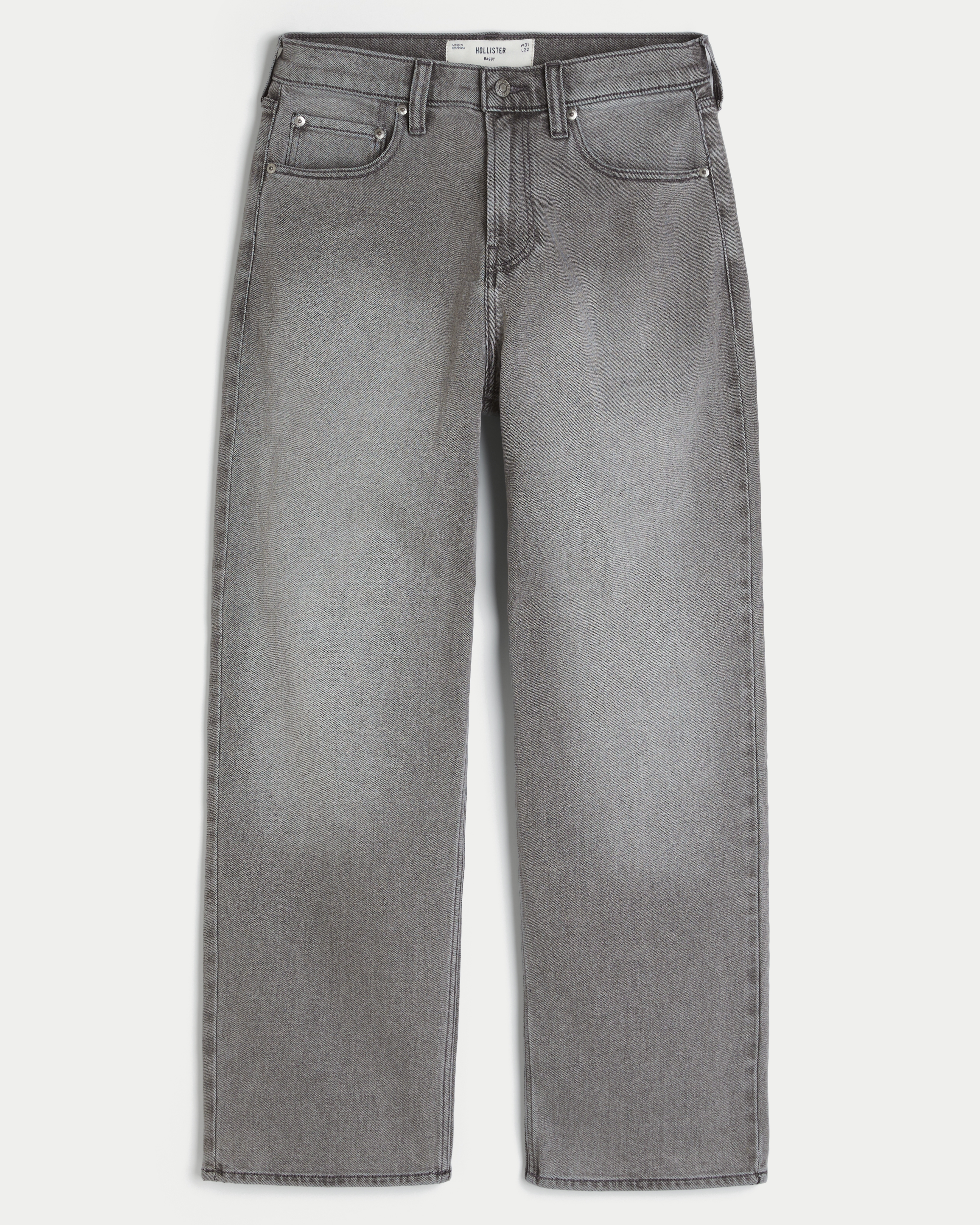 Washed Grey Baggy Jeans