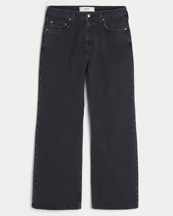 Washed Black Baggy Bootcut Jeans