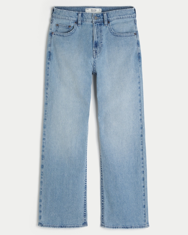 Light Wash Baggy Bootcut Jeans, Light view 1