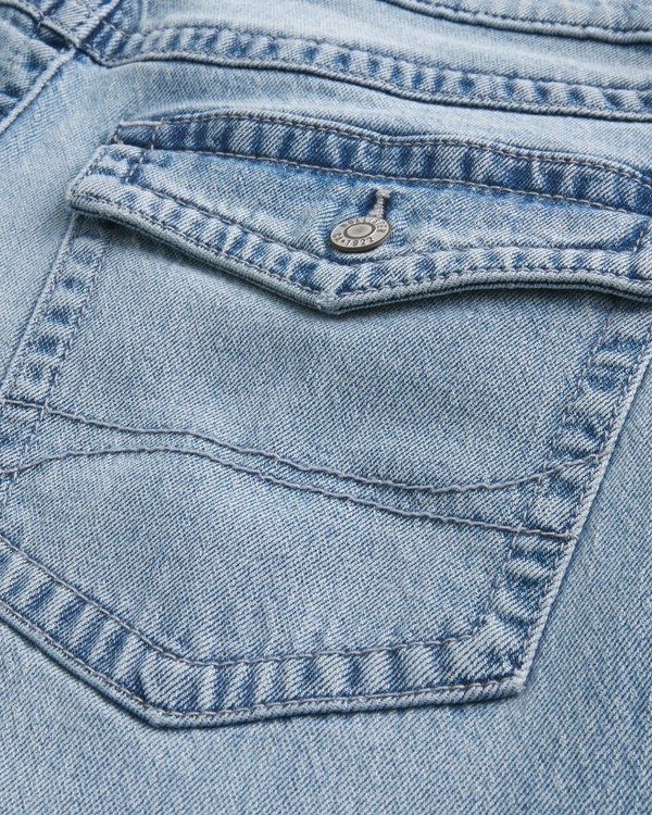 Light Wash Baggy Bootcut Jeans, Light view 2