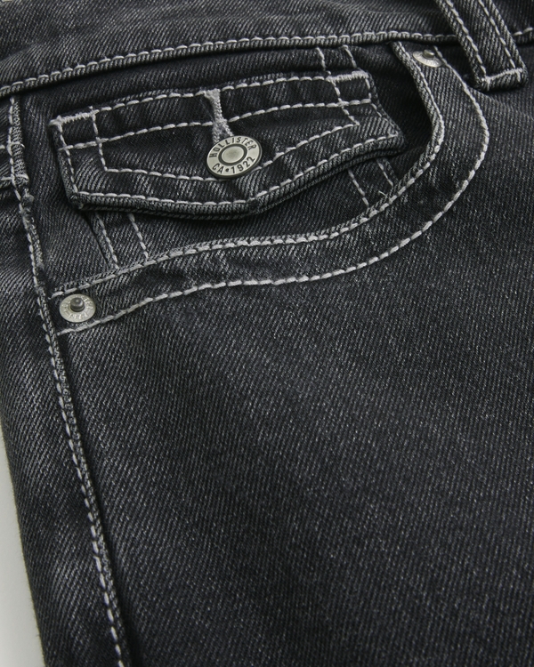 Black Baggy Bootcut Jeans, Black view 2