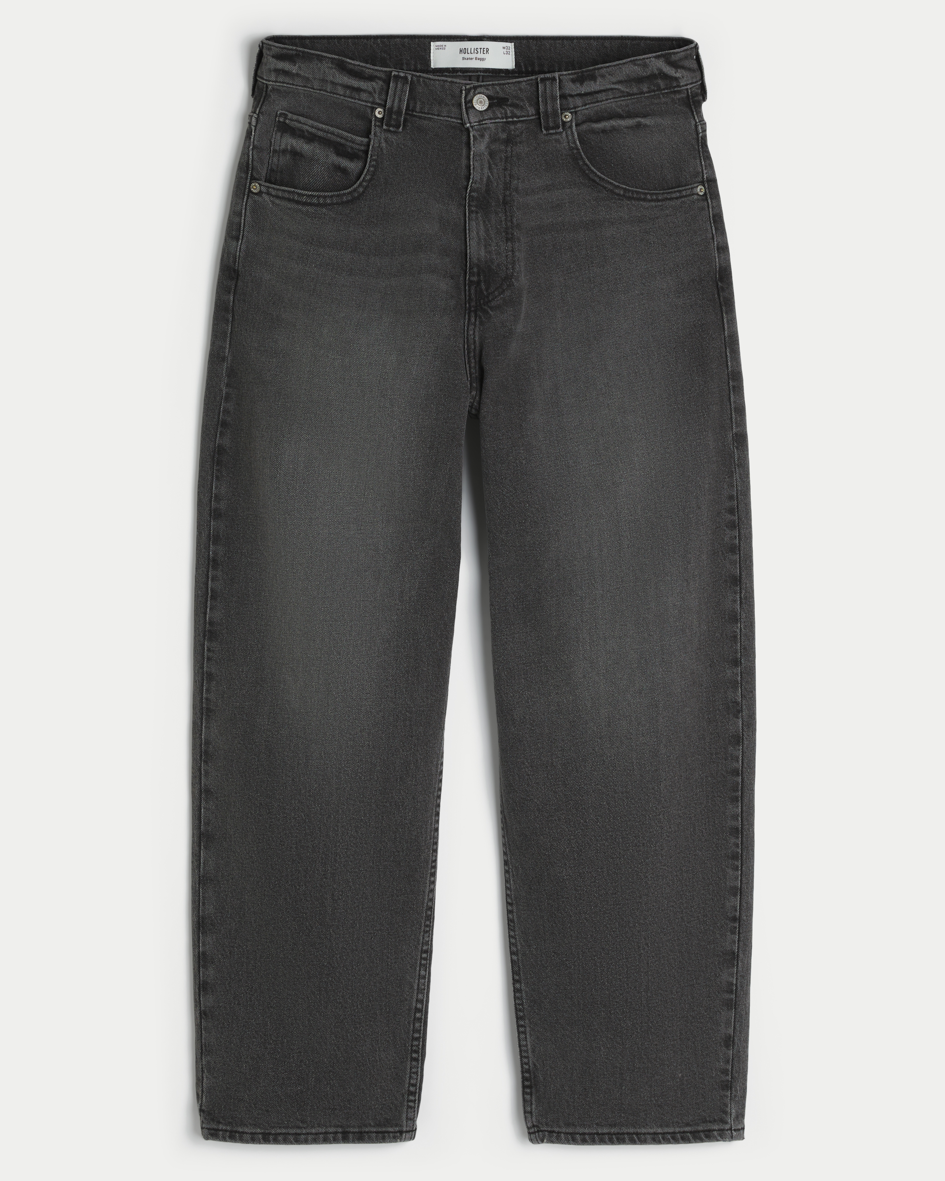 Washed Black Skater Baggy Jeans
