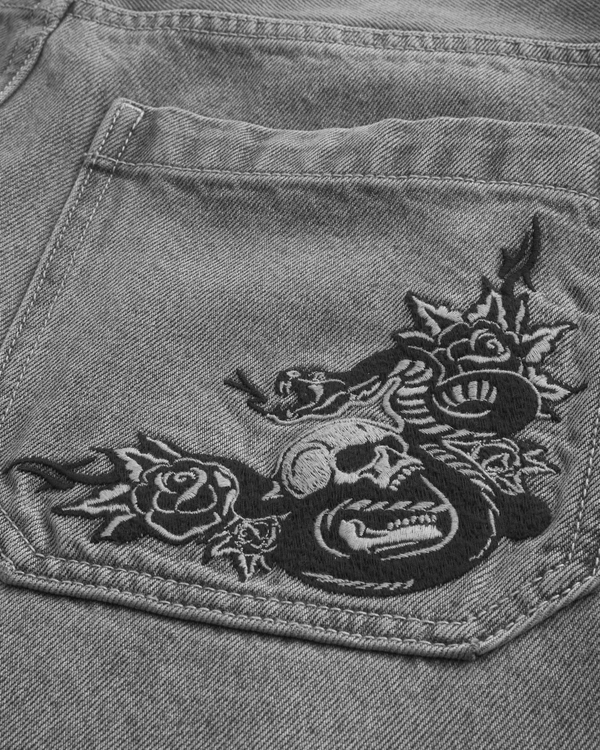 Graphic Skater Baggy jeans, Washed Dark Gray view 2