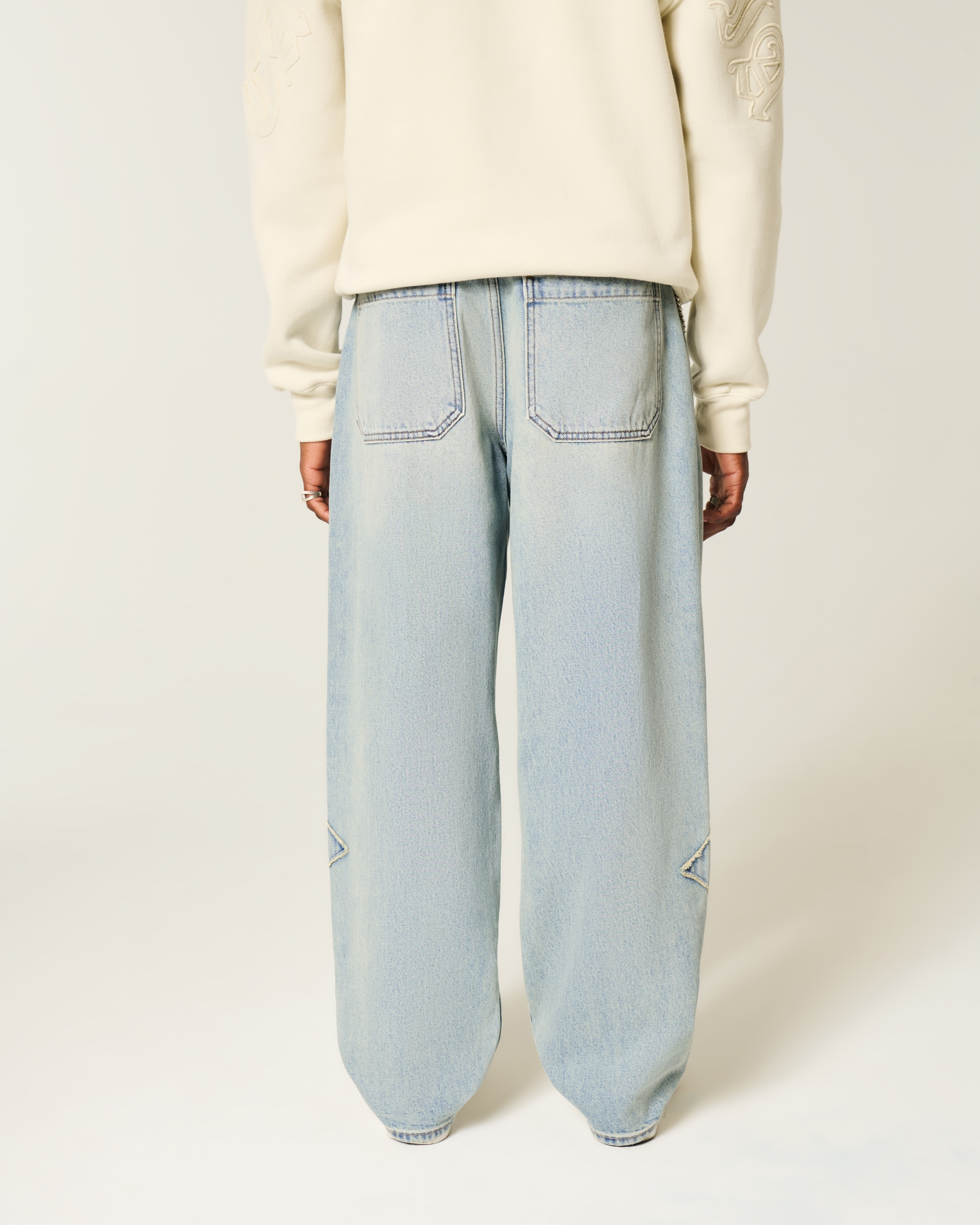 Light Wash Graphic Skater Baggy Jeans