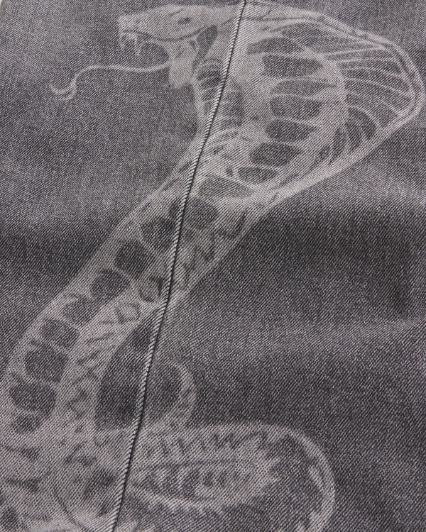 Snake Graphic Super Baggy Jeans, Washed Dark Gray view 2