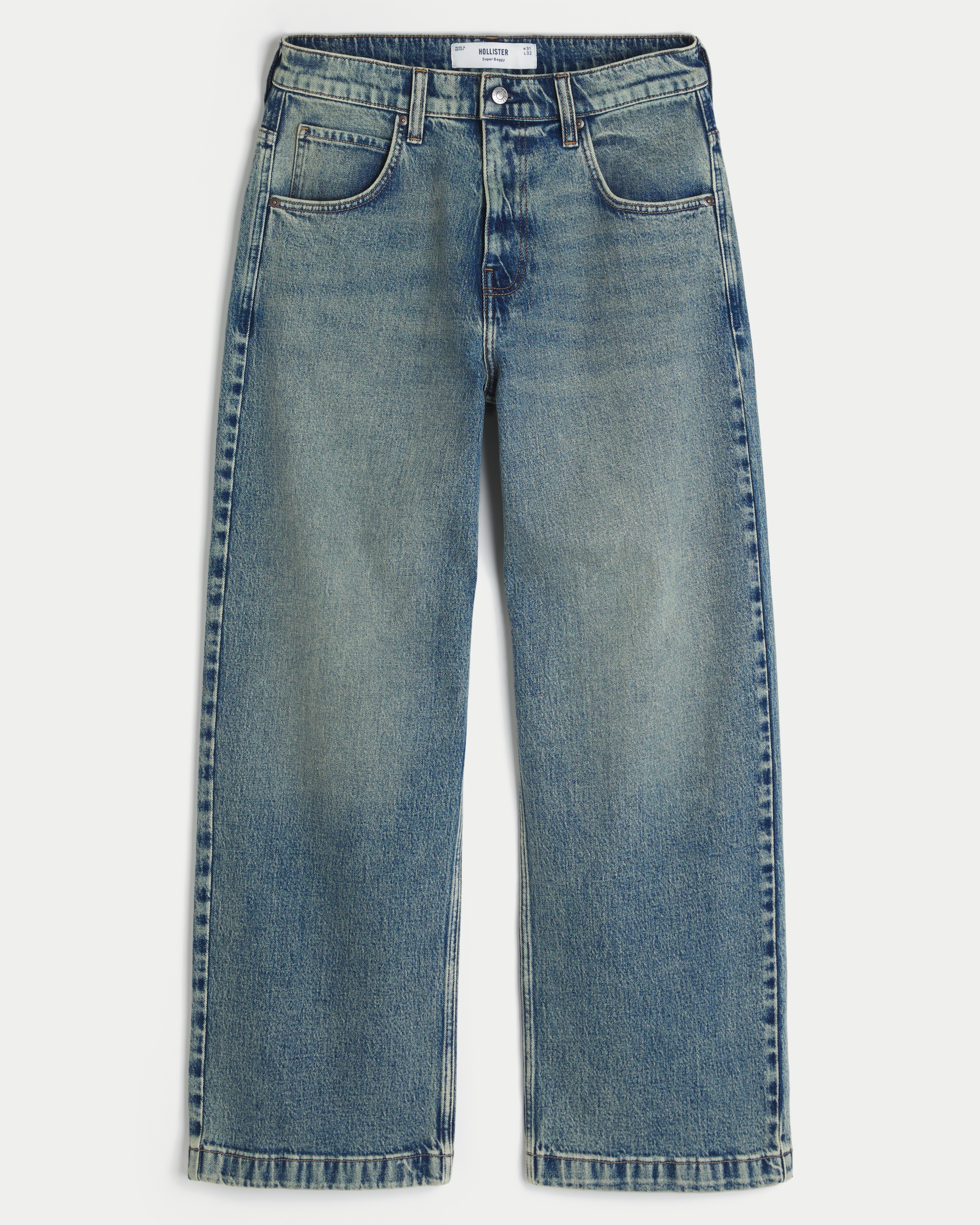 Light Wash Spider Graphic Super Baggy Jeans