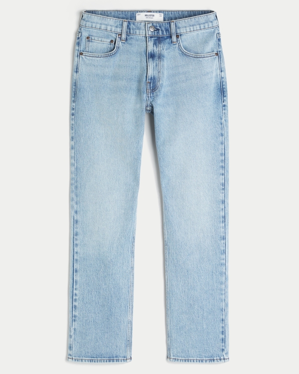 Light Wash Slim Straight Jeans, Light view 1