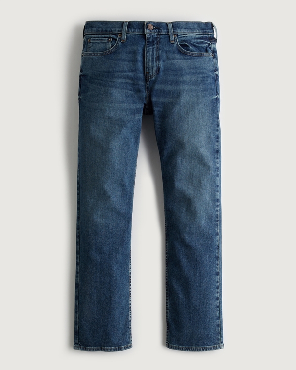 Guys Distressed Dark Wash Straight Jeans | Guys Bottoms | HollisterCo.com