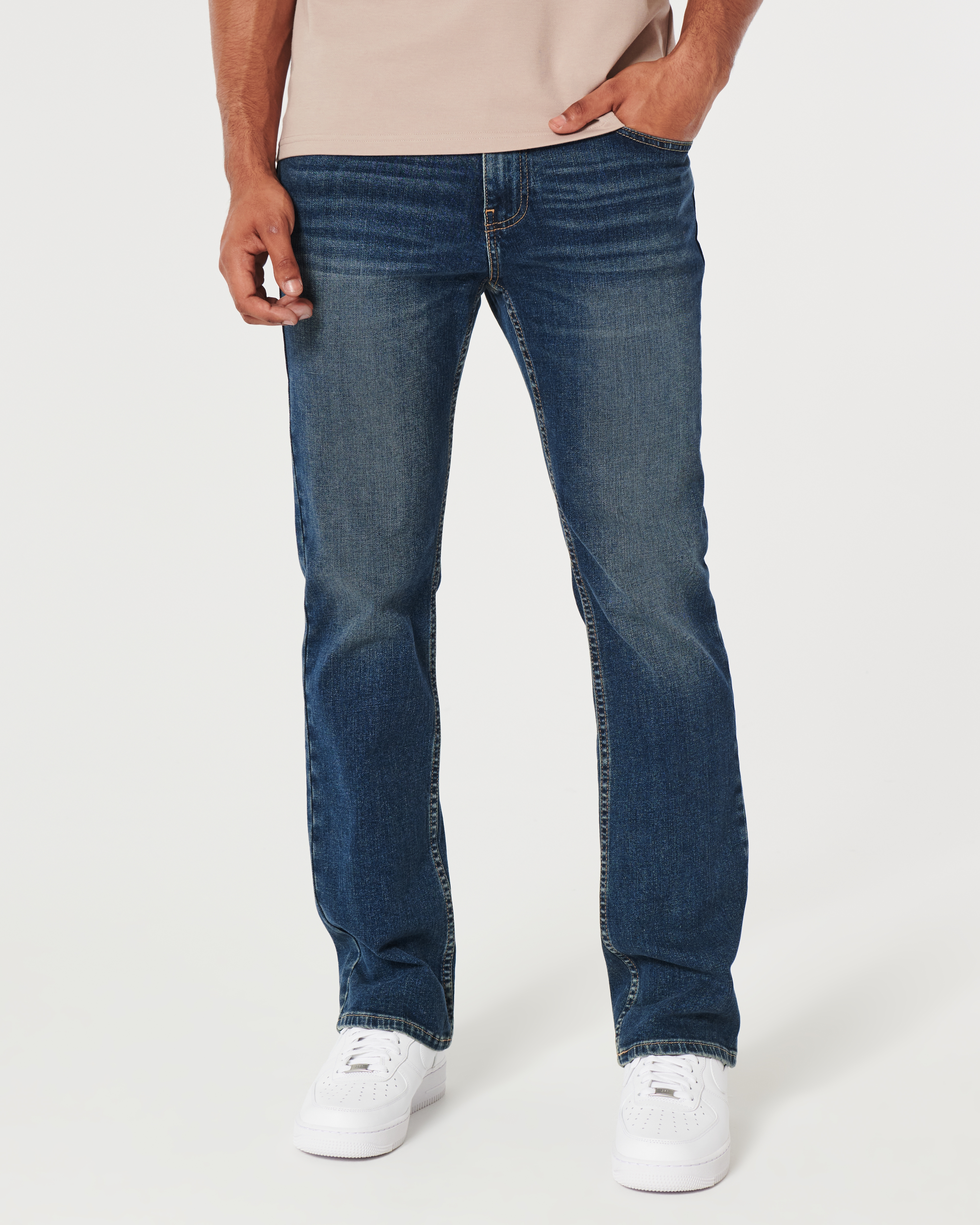 Men's Medium Wash Boot Jeans | Men's Bottoms | HollisterCo.com