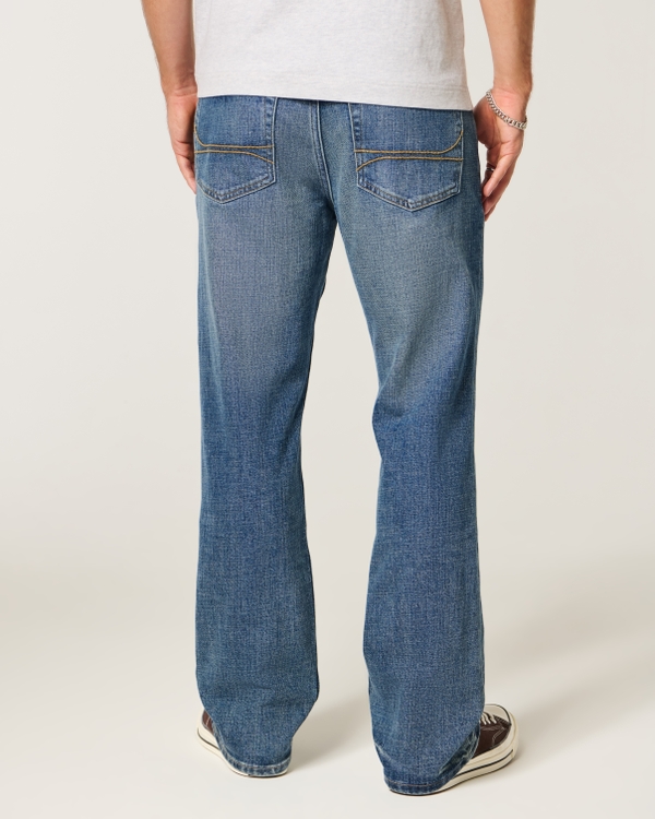 Distressed Dark Wash Straight Jeans