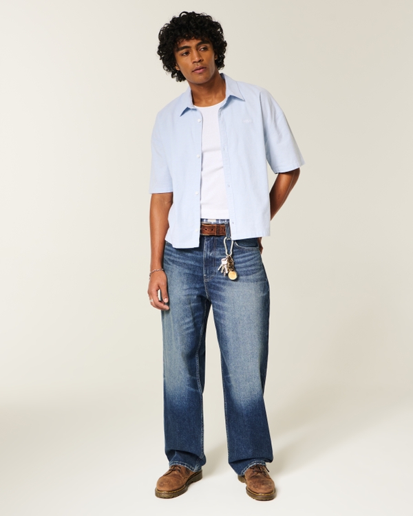 Dark Wash Baggy Jeans, Dark view 1