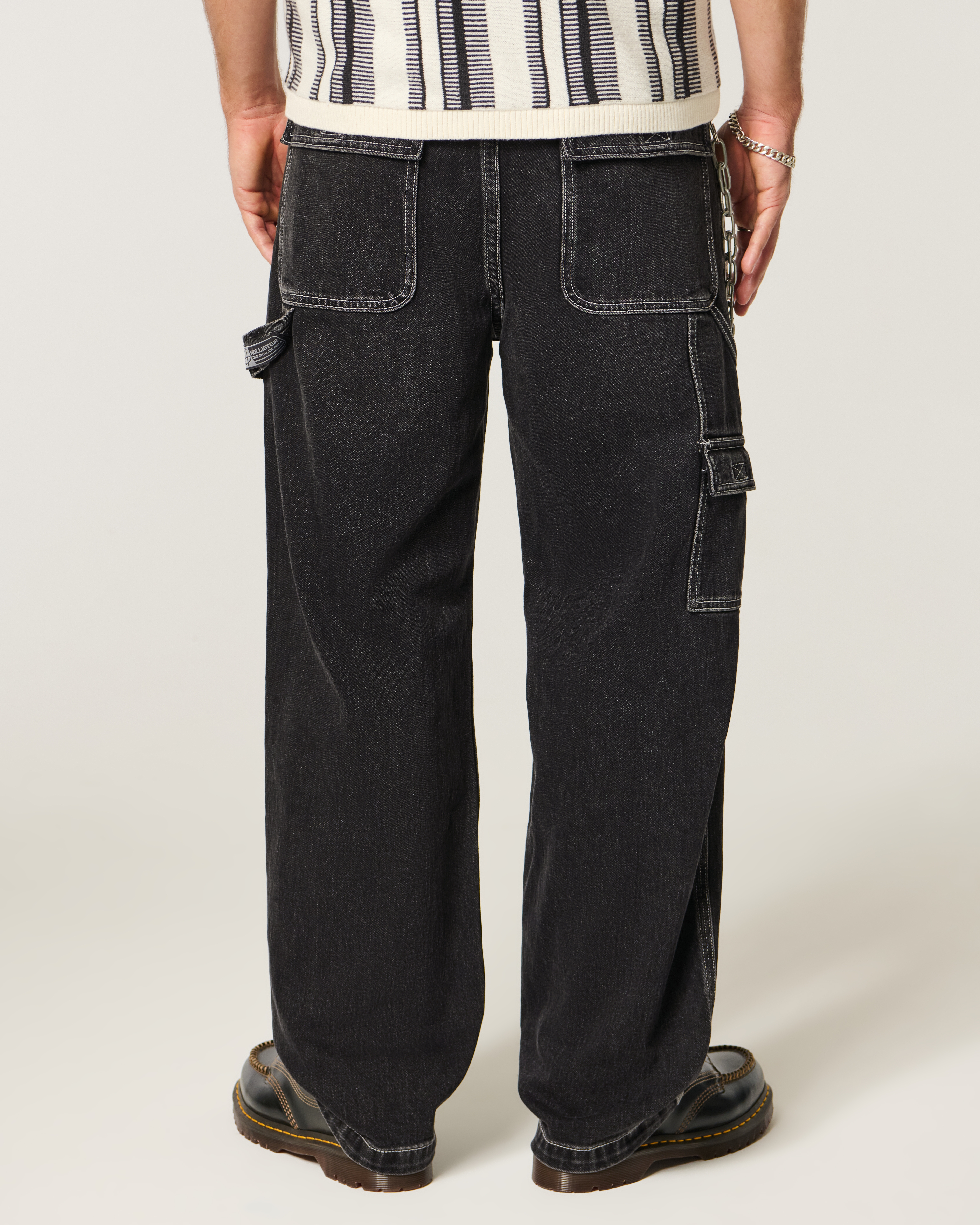Washed Black Y2K Baggy Painter Jeans