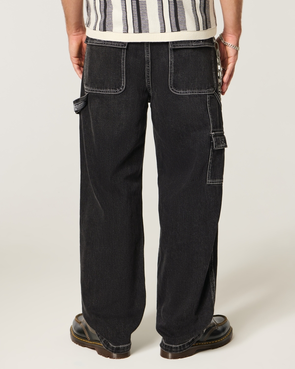 Washed Black Y2K Baggy Painter Jeans