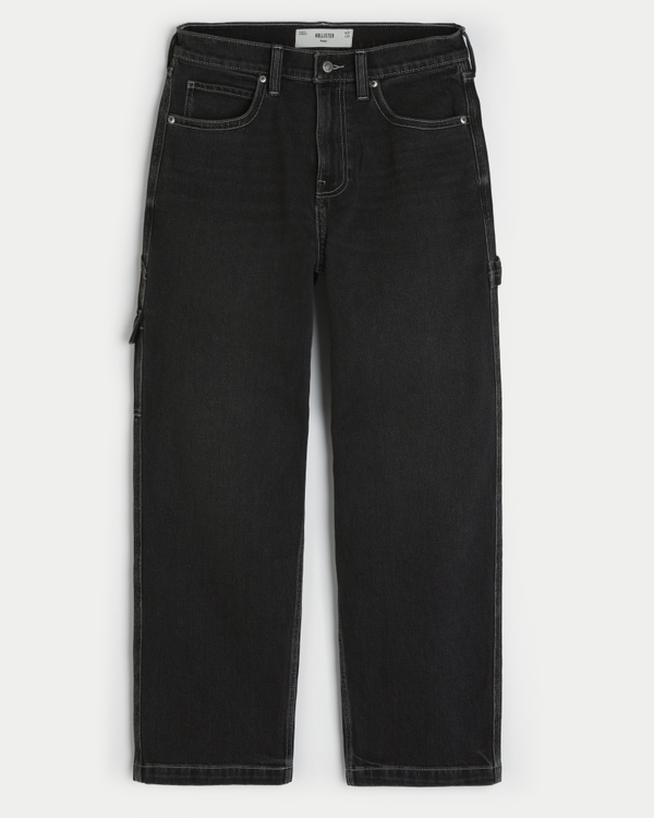 Washed Black Y2K Baggy Painter Jeans
