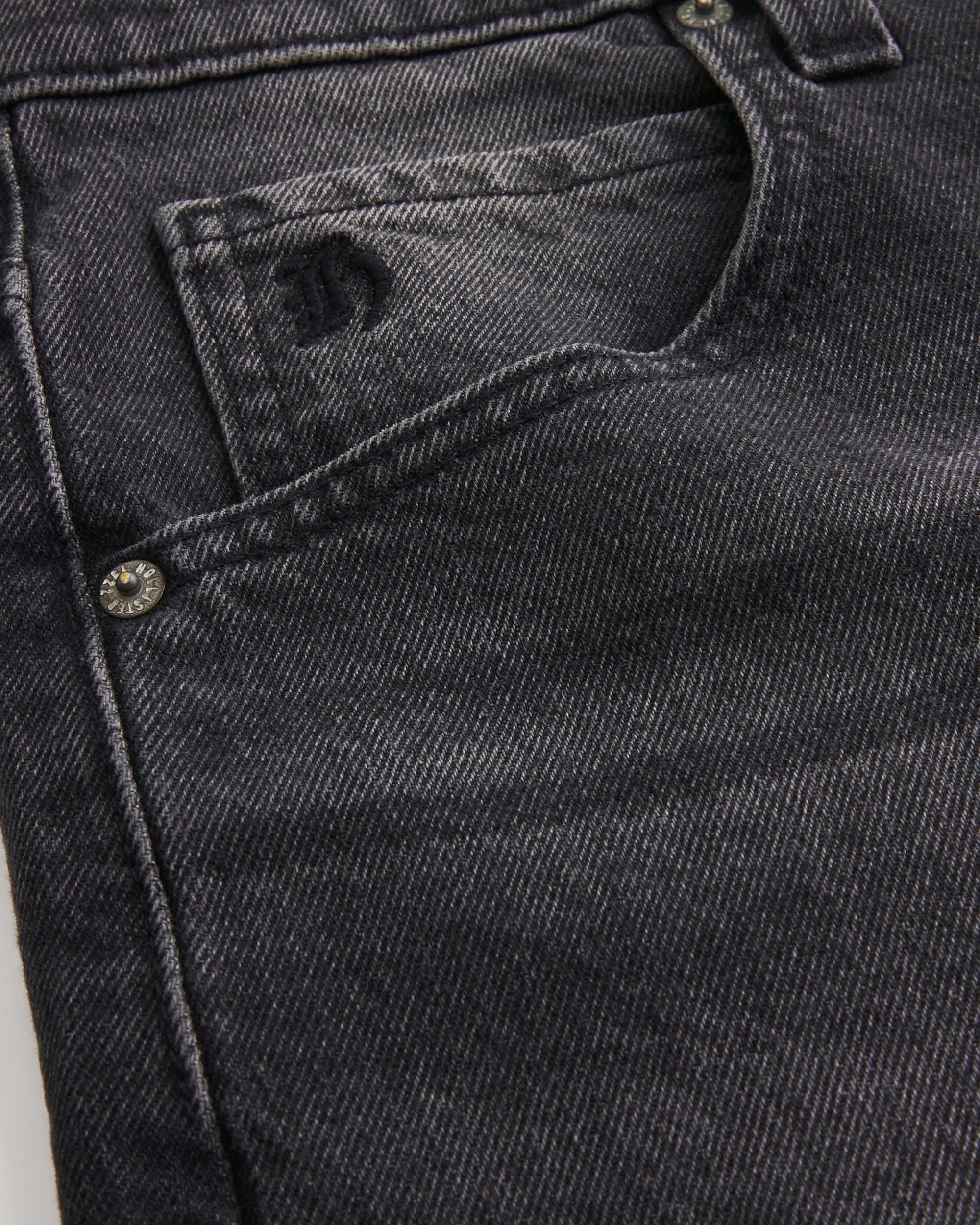 Washed Black Graphic Skater Baggy Jeans