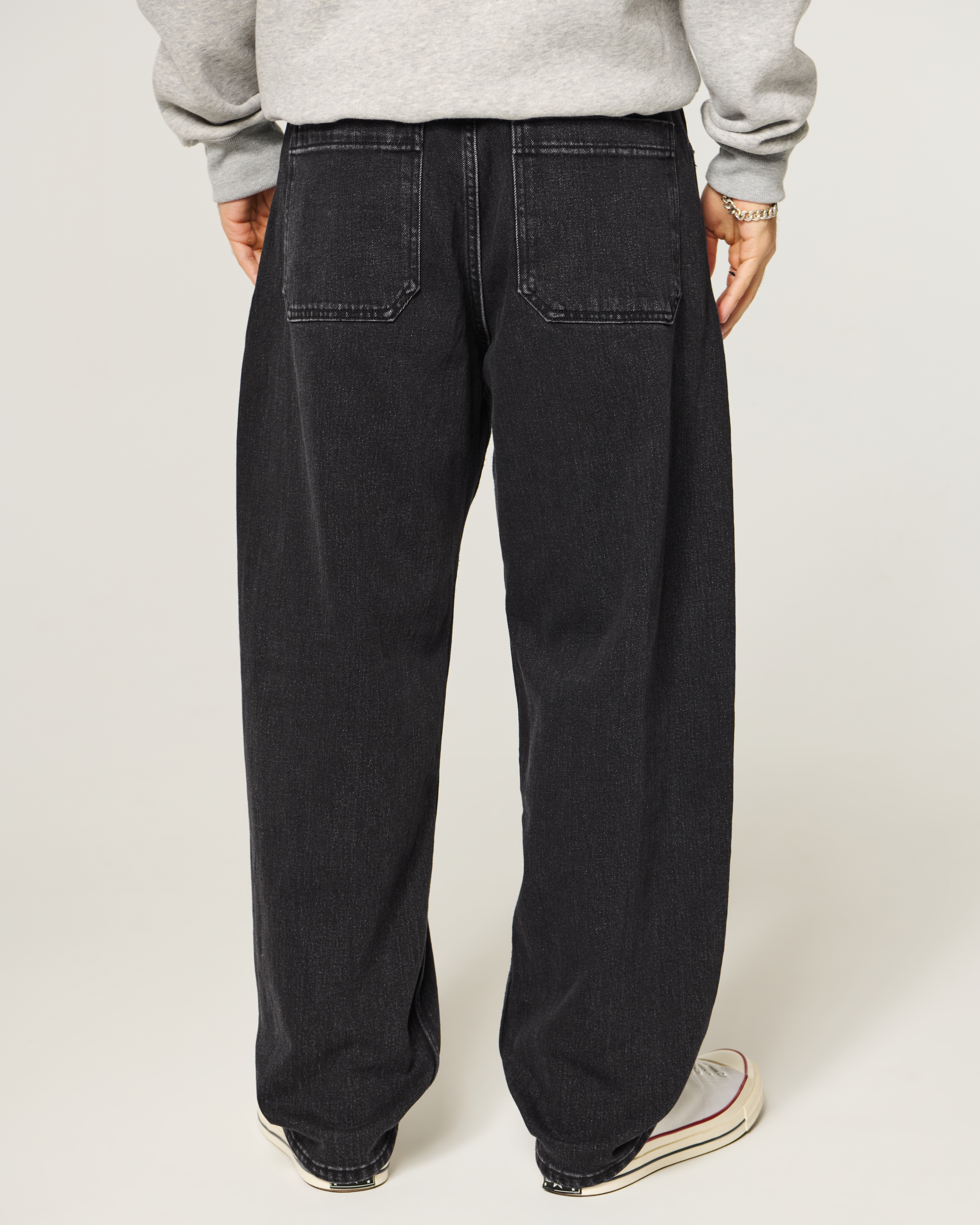 Washed Black Dragon Graphic Skater Baggy Jeans