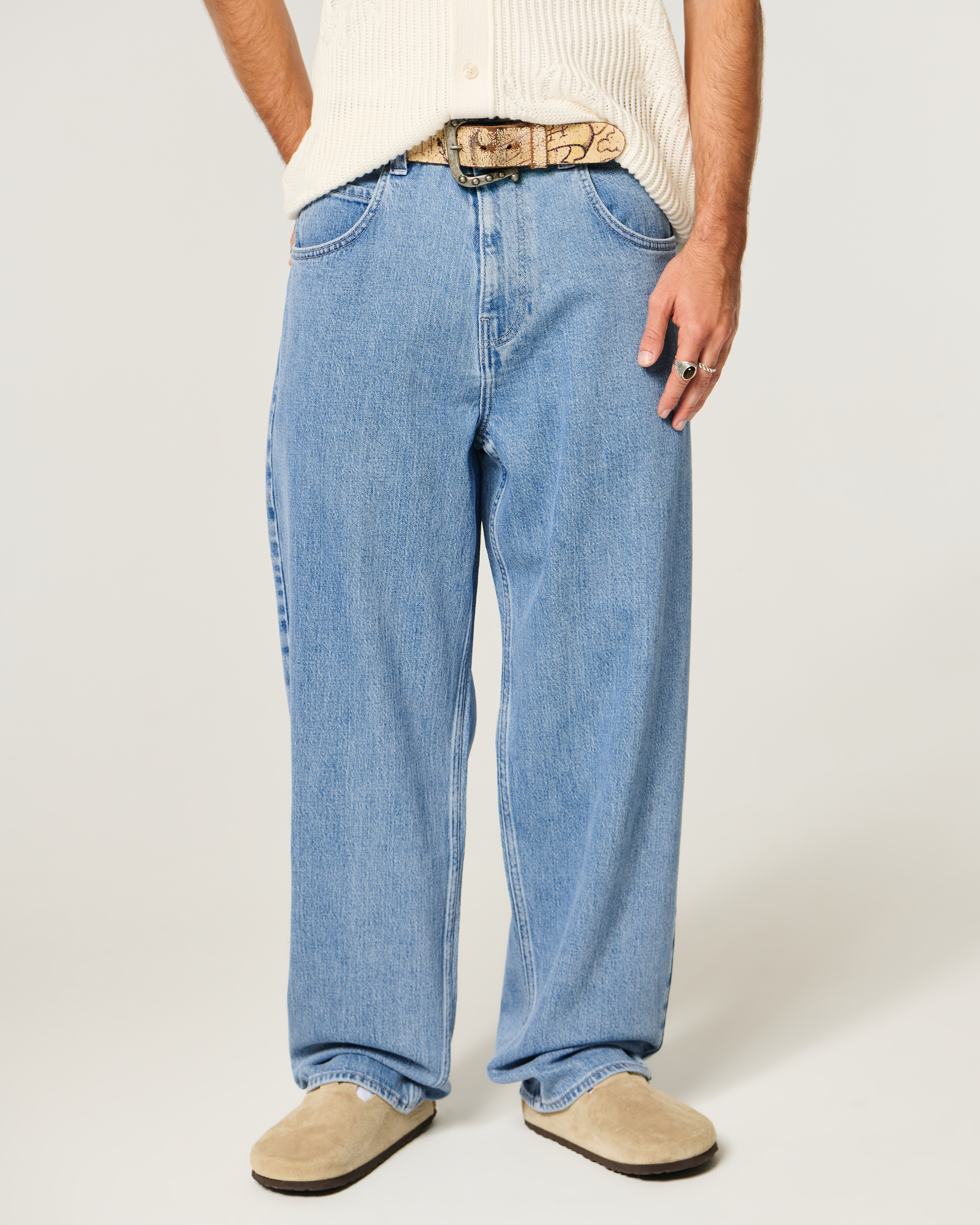 Light Wash Skater Baggy Jeans
