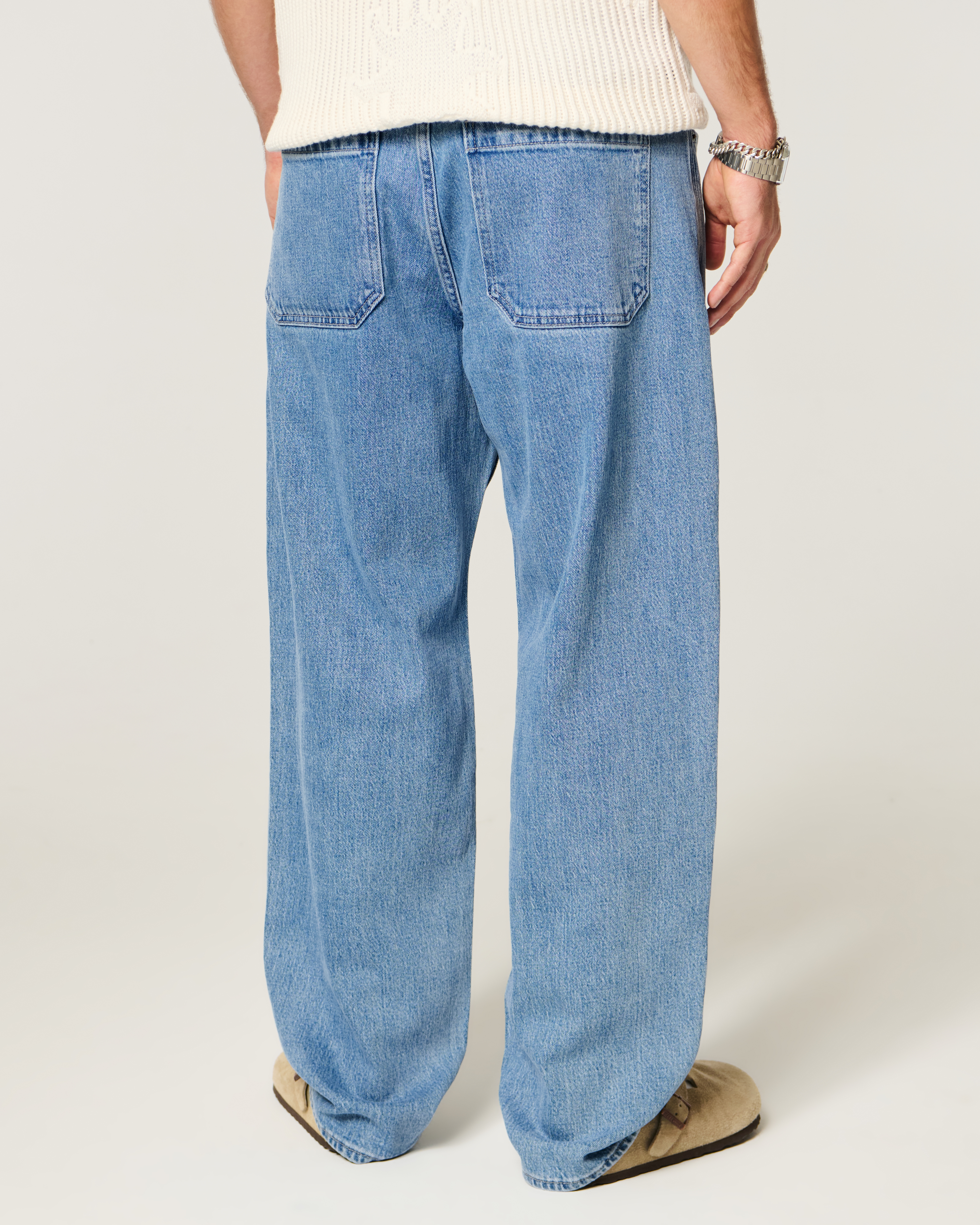Light Wash Skater Baggy Jeans