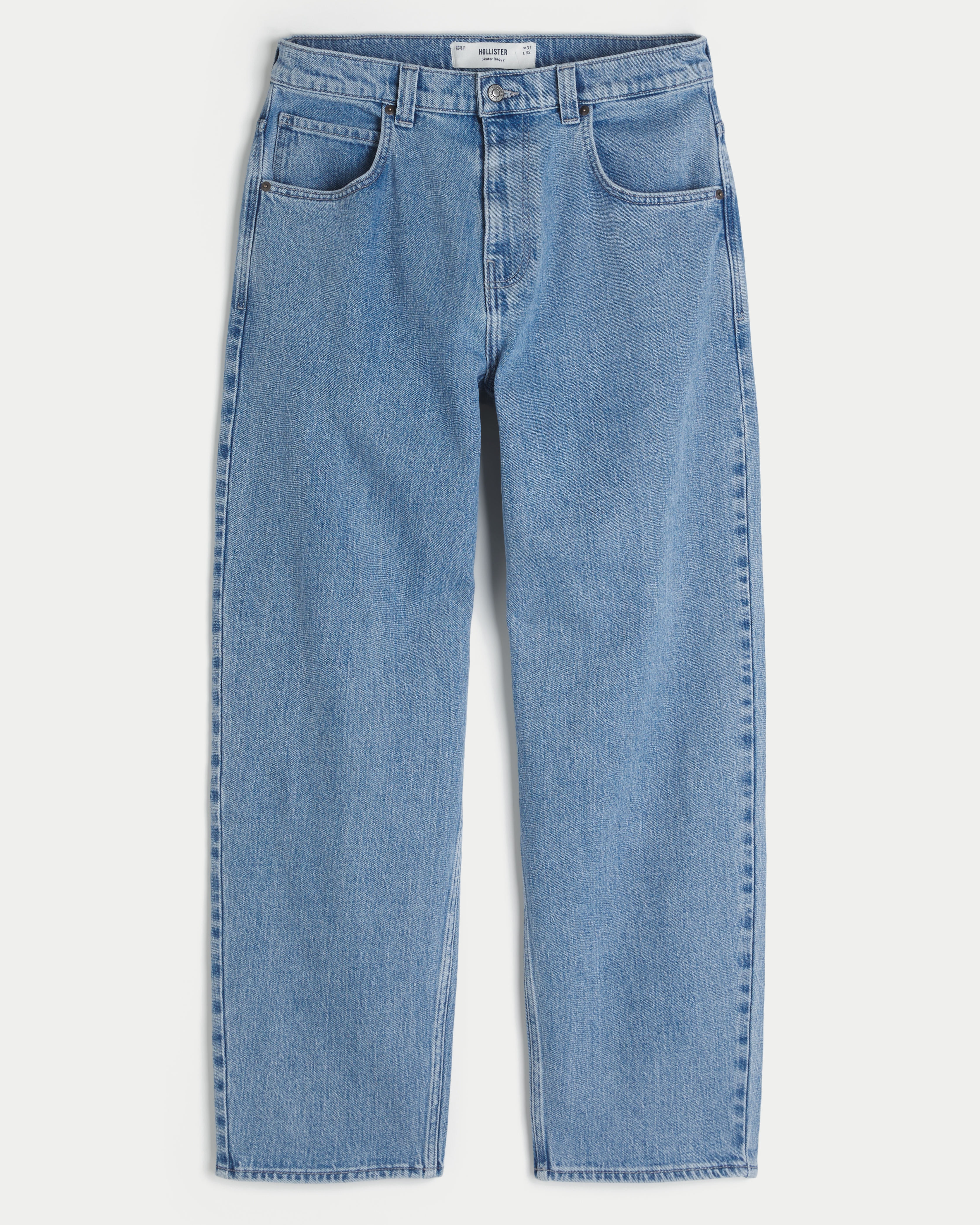 Light Wash Skater Baggy Jeans