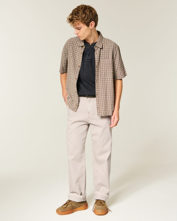 Baggy Painter Jeans, Cream view 1