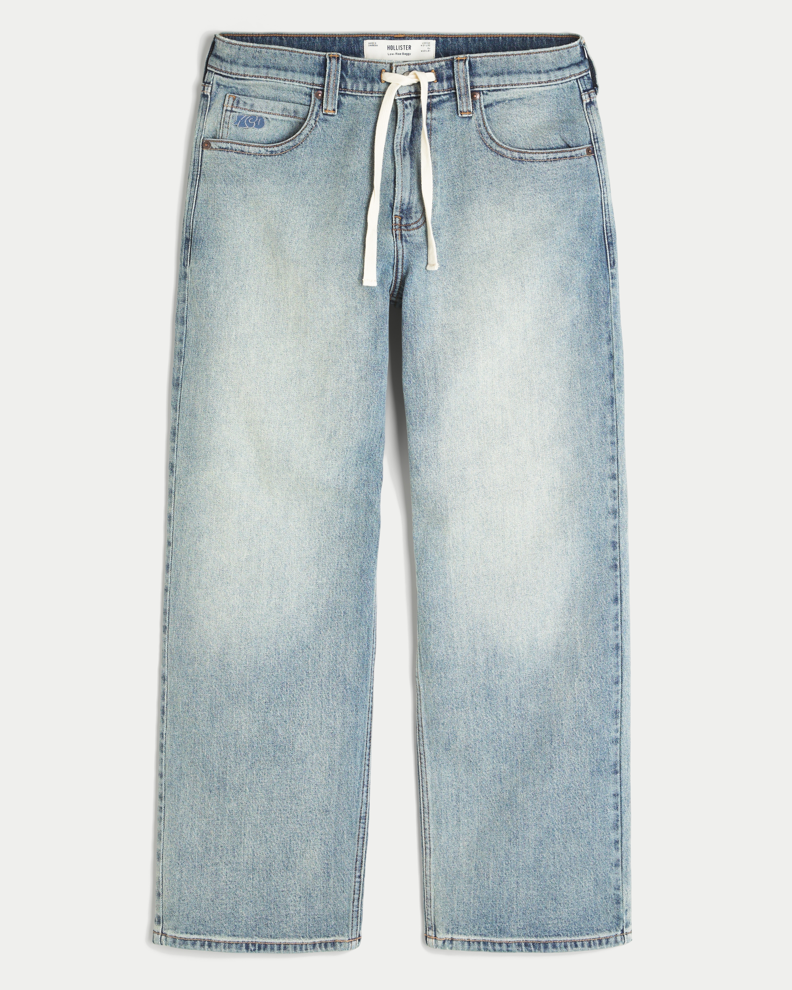 Low-Rise Drawstring Waist Baggy Jeans