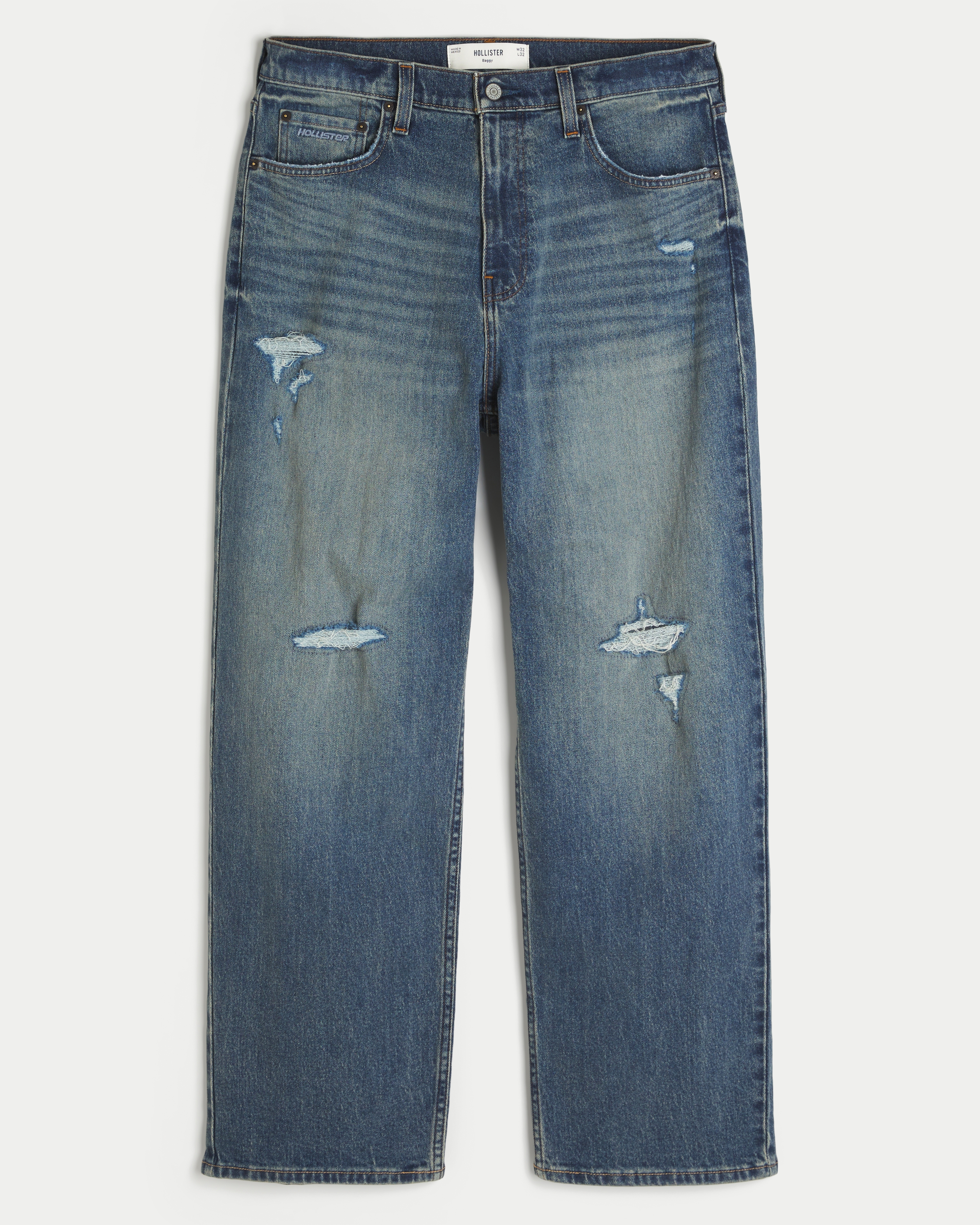 Ripped Dark Wash Baggy Jeans