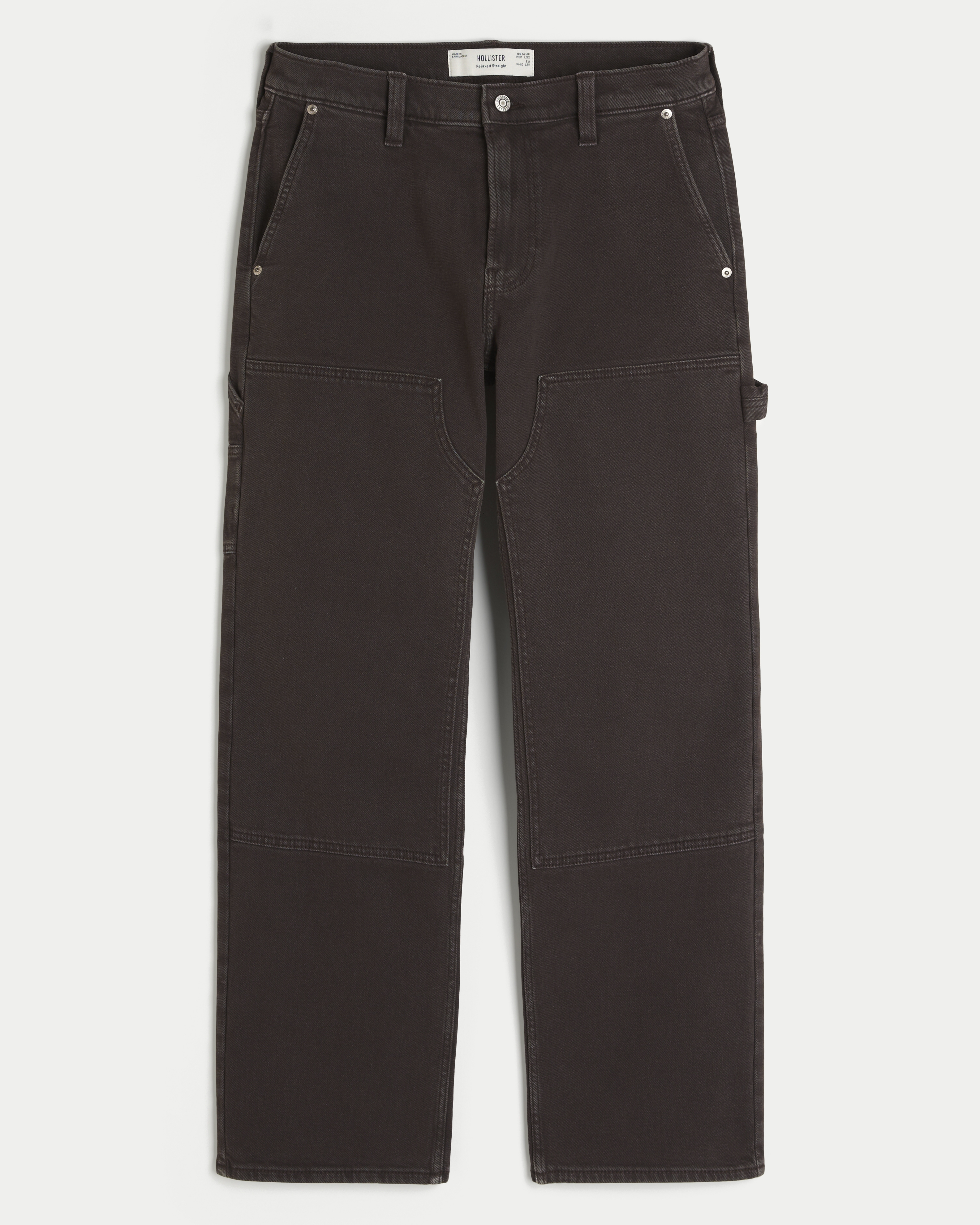 Brown Relaxed Straight Jeans