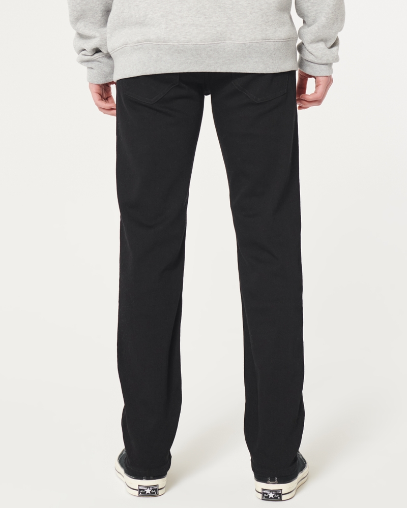 Men's Black No Fade Slim Straight Jeans Men's Bottoms