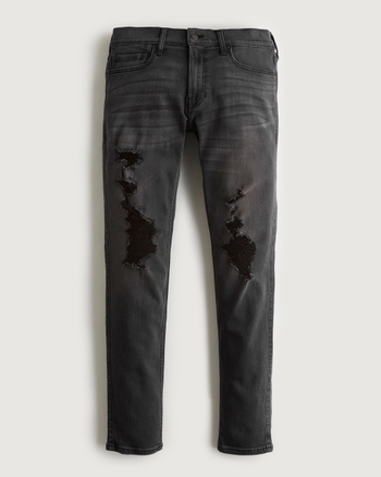 Men's hollister ripped jeans clearance