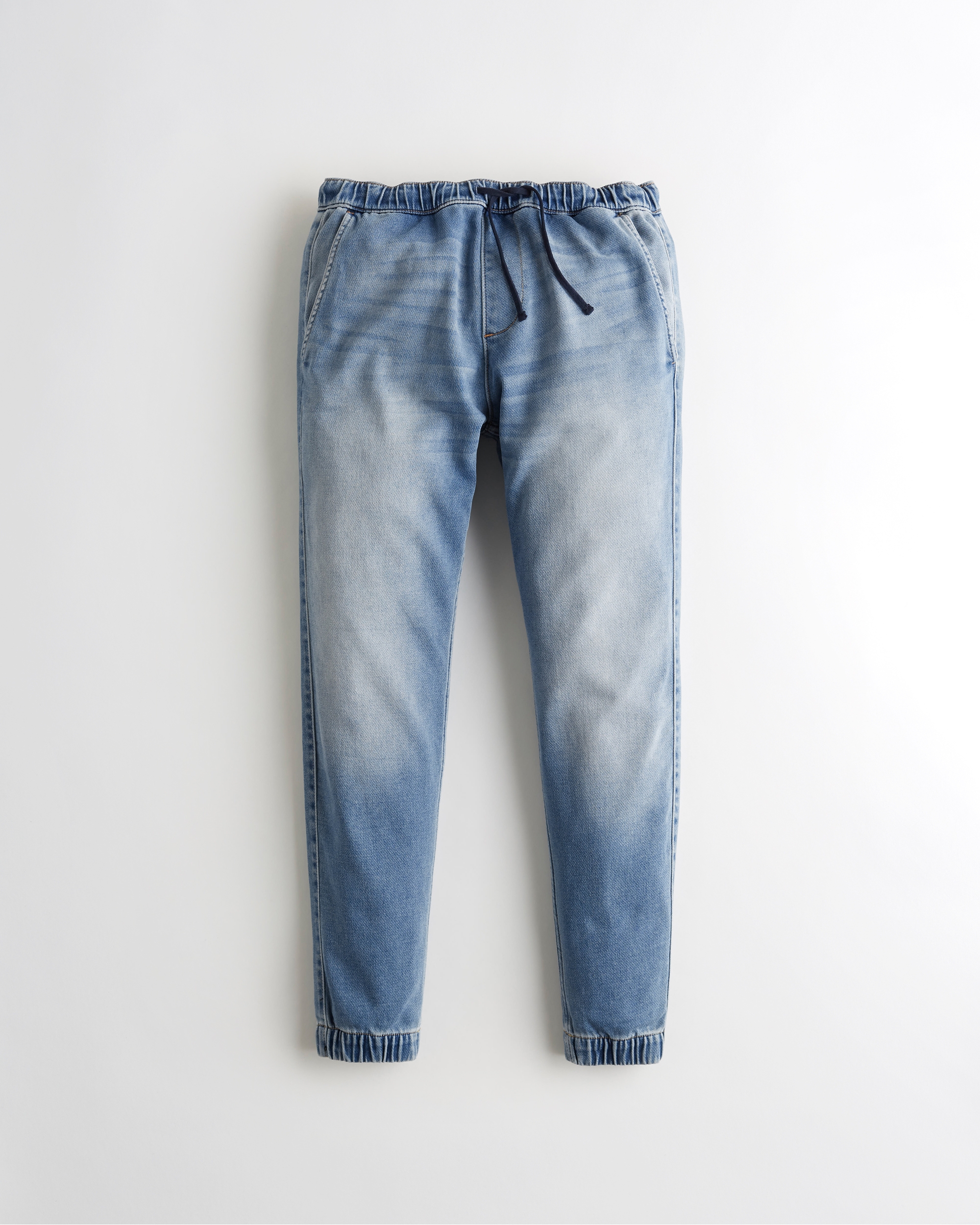knit denim joggers