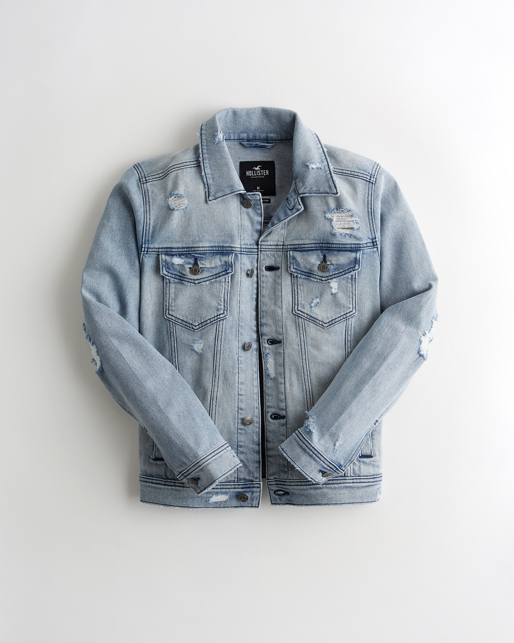 Guys Stretch Ripped Denim Jacket | Guys 