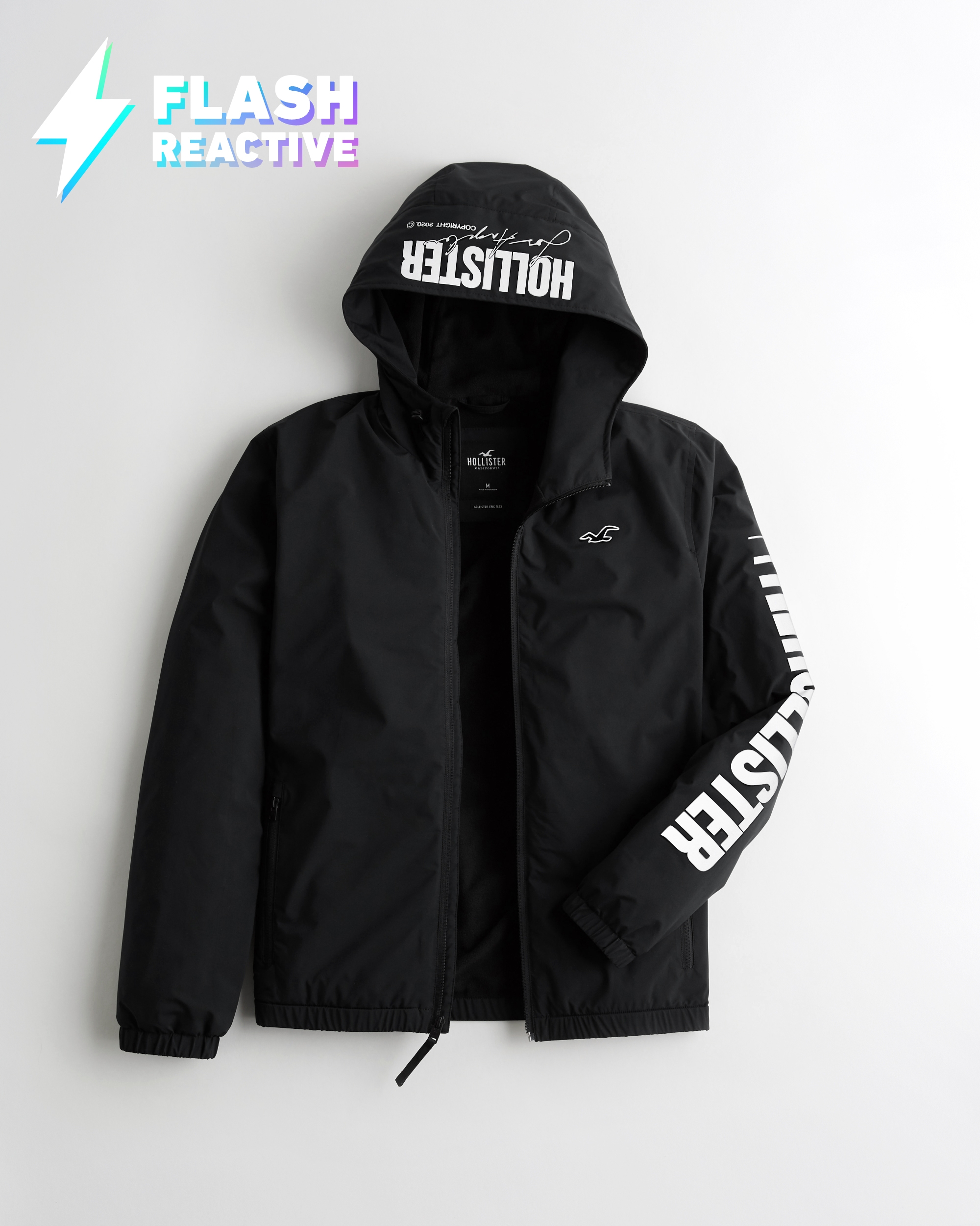 hollister windbreaker black